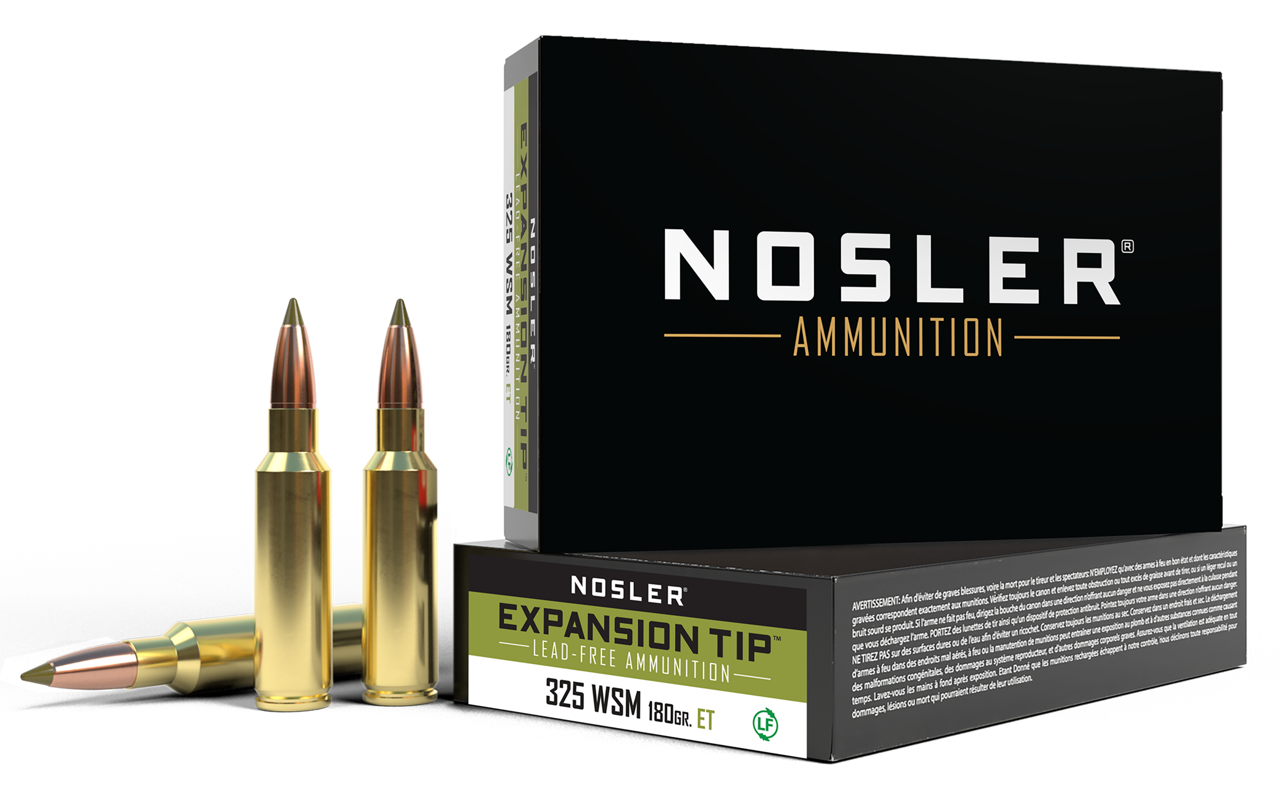 Nosler 40146 E-Tip Lead Free 325WSM 180gr E Tip 20 Per Box/10 Case
