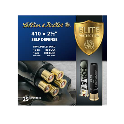 SELLIER & BELLOT BUCKSHOT 410SD 2 1/2" 1- 000 15 BB 25RD BOX 20 BOXES PER CASE
