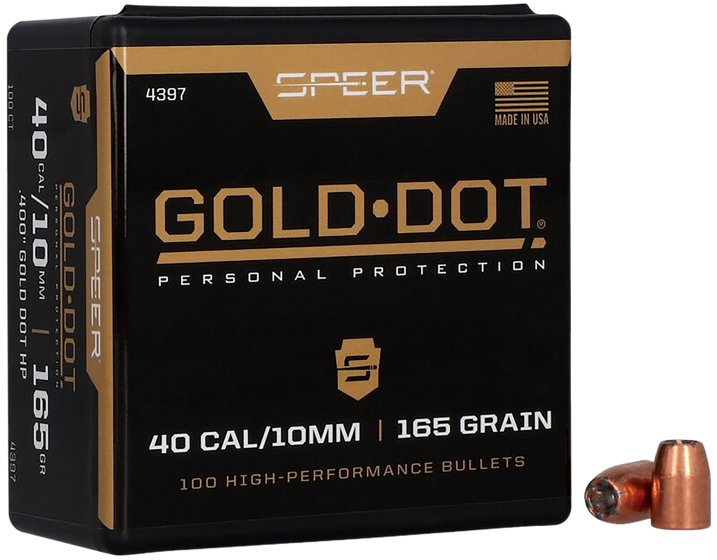 Speer 4397 Gold Dot Personal Protection 40 Caliber .400 165 GR Hollow Point 100 Box