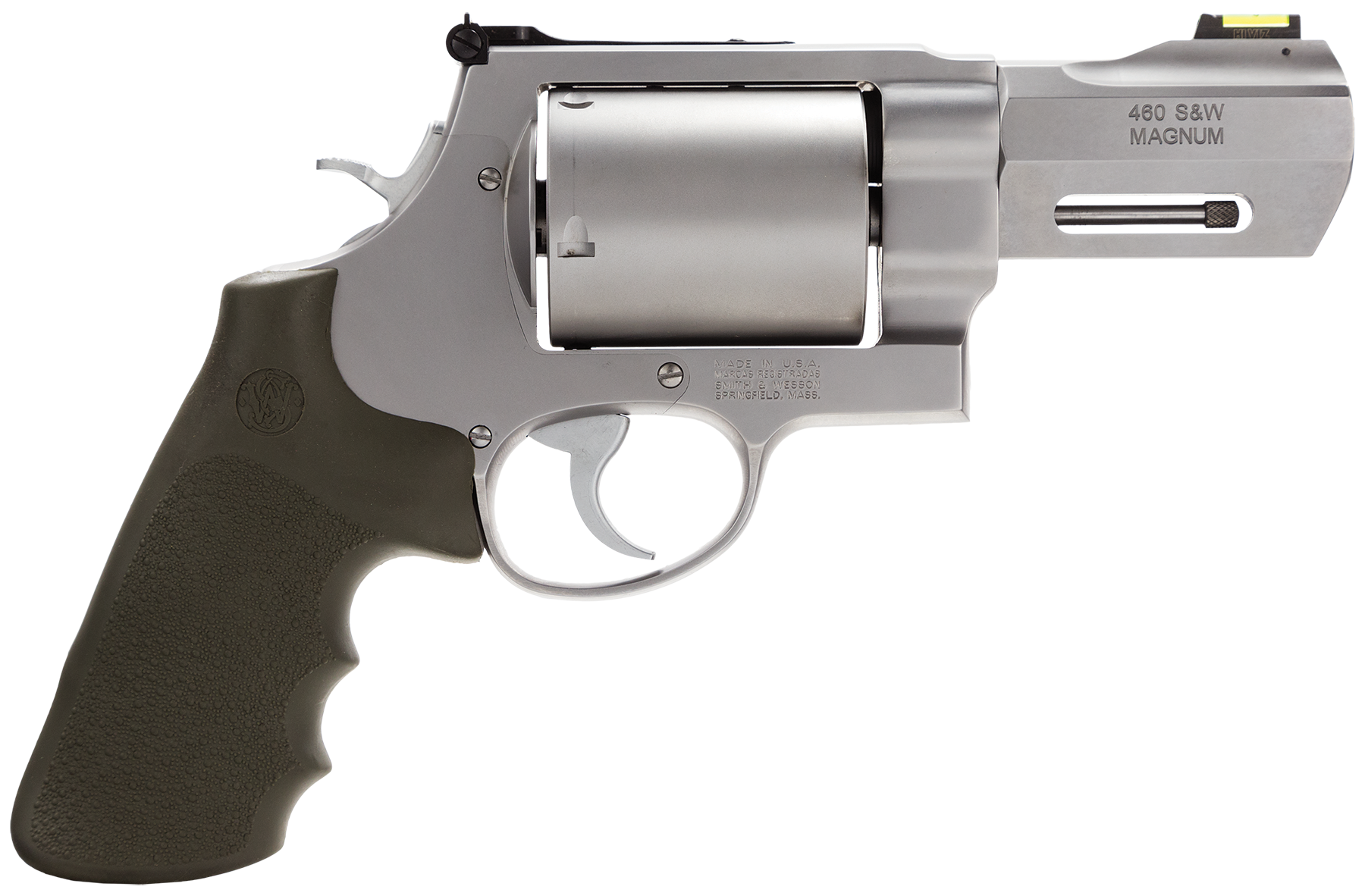 Smith & Wesson 170350 PC Model 460 XVR X-Large 460 S&W Mag 5 Shot 3.50" Stainless Steel Barrel, Stainless Cylinder, Matte Silver Stainless Steel Frame, Black Finger Grooved Grip, Teardrop Hammer