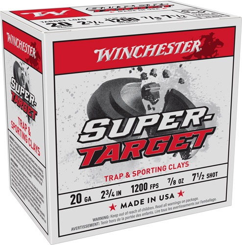 WINCHESTER TARGET 20GA 2.75" 7/8OZ #7.5 250RD CASE