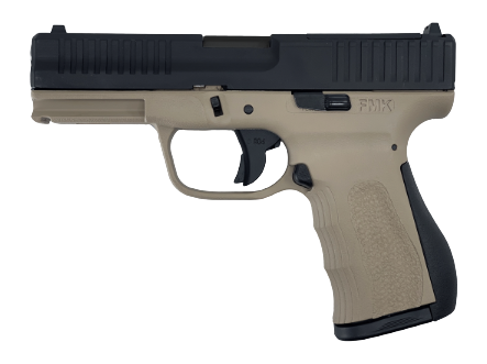 FMK FMKG49TDE G3 Full Size Frame 9mm Luger 14+1 4.50" Polished Threaded Barrel, Black Carbon Steel Optic Ready/Serrated Slide, Dark Earth Polymer Frame w/Accessory Rail, Textured Grip