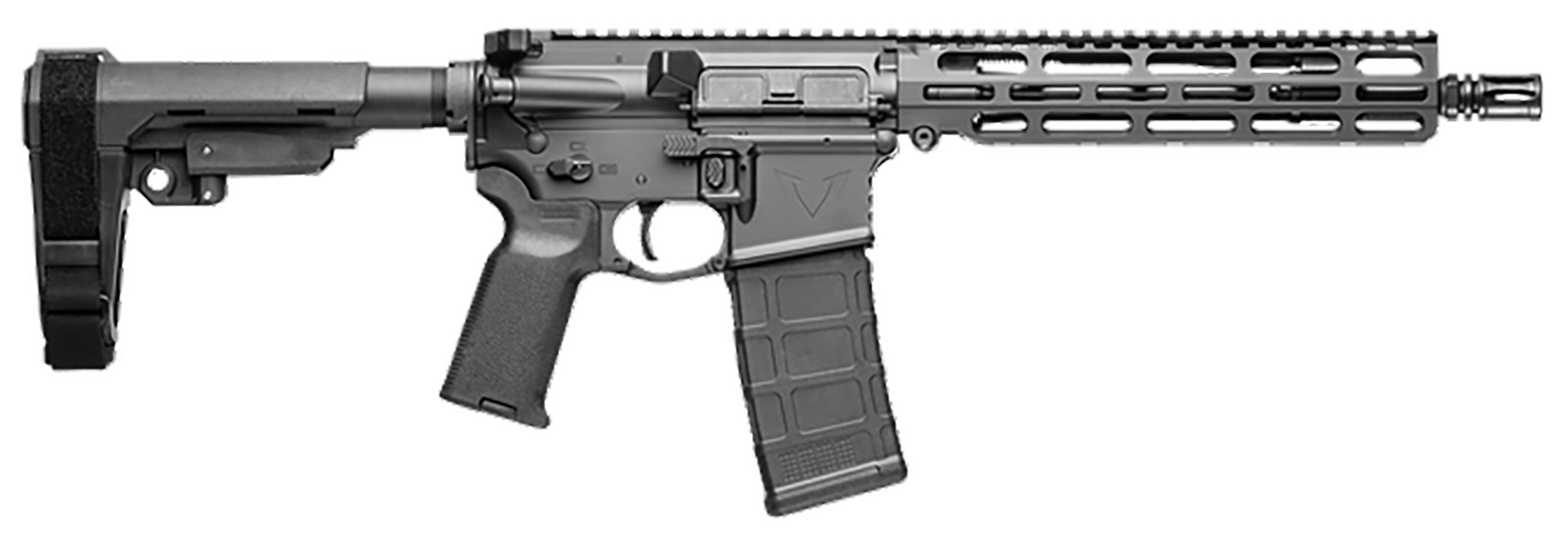 Vktr Industries V31100916617 VK-1  5.56mm 30+1 10.50" Black Steel Threaded Barrel, Black Armor Cerakote 9.85" VK-1 Handguard, Black Synthetic SB Tactical SBA3 Brace, Black Magpul K2 Grip, Ambidextrous