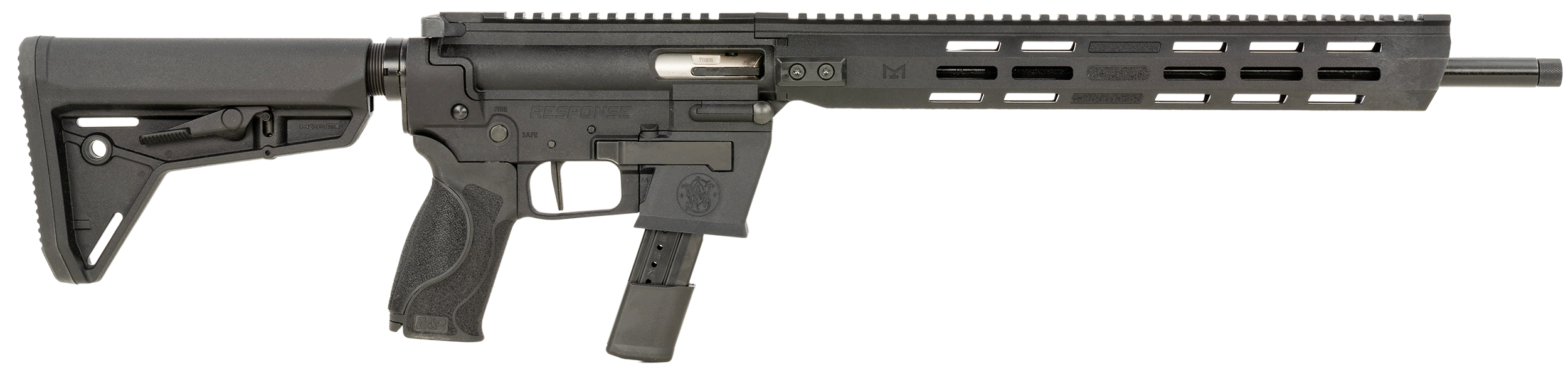 Smith & Wesson 13797 Response 9mm Luger 23+1 (2) 16.50" Threaded Steel Barrel, M-LOK Handguard, Interchangeable Backstrap Grip, Flat Face Trigger, Interchangeable FLEXMAG Mag Well Adapter (2)