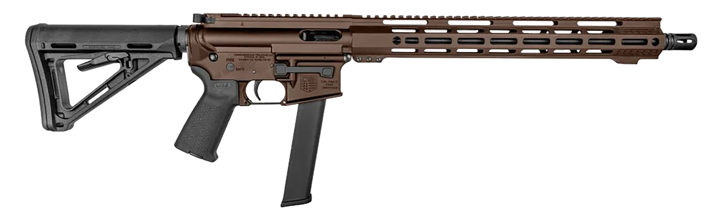 Diamondback DB1418P071 DB15  9mm Luger 32+1 16", Midnight Bronze Rec/M-Lok Handgaurd, Carbon Lower, Black Magpul CTR Stock/K2 Grip, Flash Hider