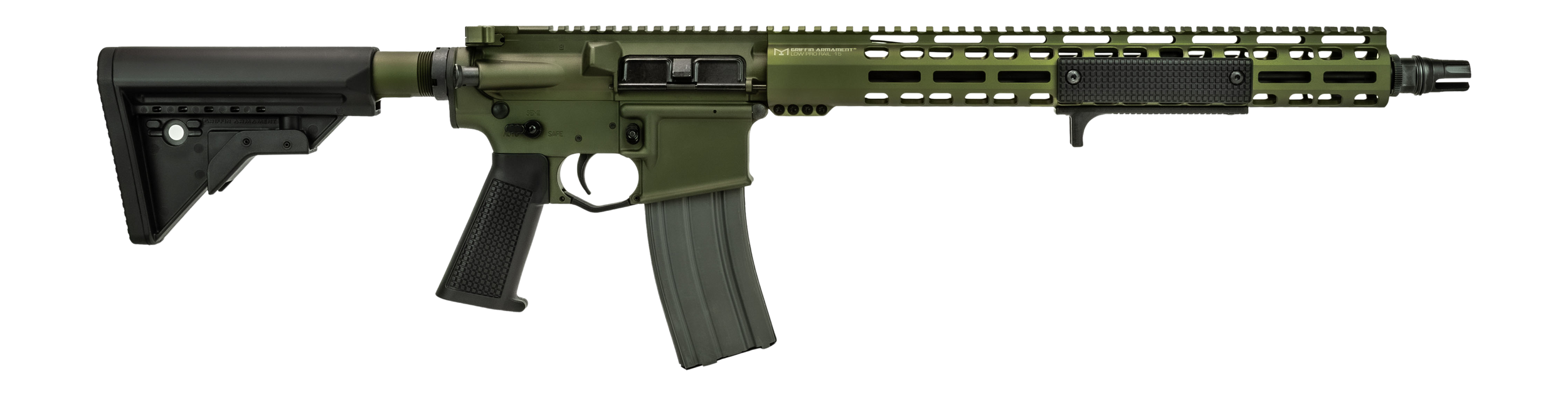 Griffin Armament MK1RECCEWHG-W MK1 RECCE 223 Wylde 30+1 16.10" Black Anodized Barrel, Warhawk Green Anodized Aluminum Receiver w/Picatinny Rail, M-LOK Handguard, Griffin Extreme Condition Black Polyme