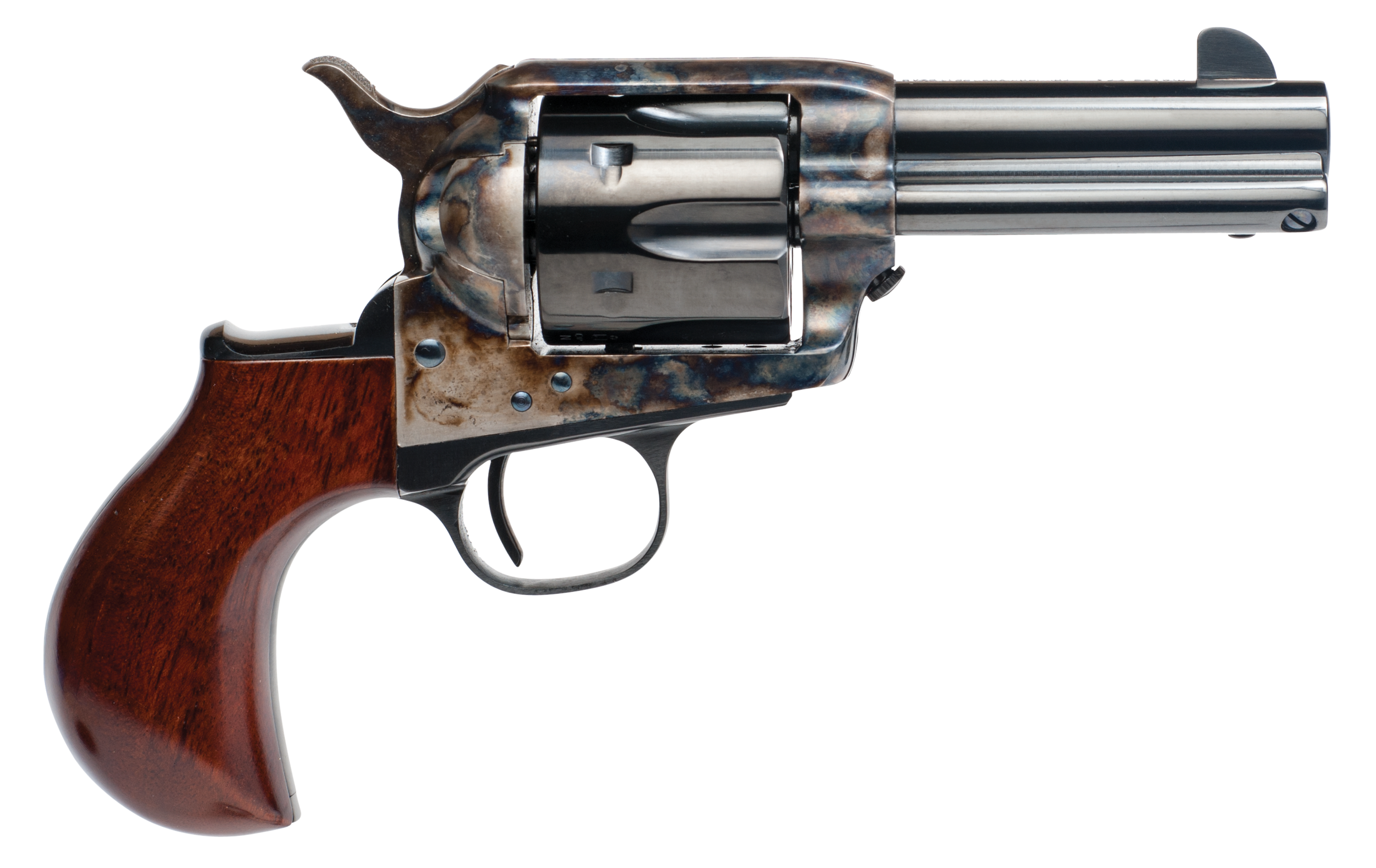 Cimarron CA346 Model P Thunder 45 Colt (Long Colt) 6 Shot 3.50" Blued Stainless Steel Barrel, Blued Cylinder, Color Case Hardened Steel Frame, Birdshead Walnut Grip, Exposed Hammer