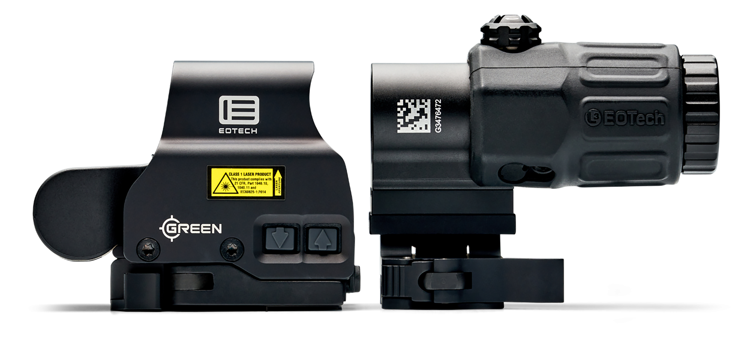 Eotech HHSGRN HHS Green EXPS & G33 Magnifier Matte Black 1x/3x 1.20" x 0.85" 1 MOA Green Dot/68 MOA Ring