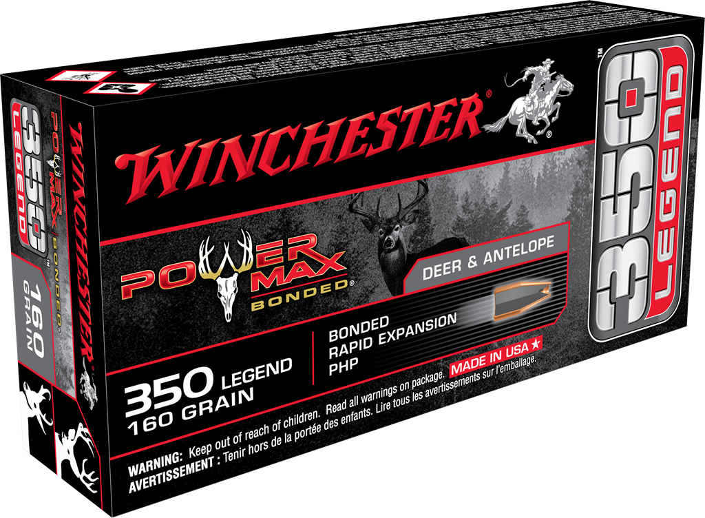 Winchester Ammo X3501BP Power Max Bonded  350Legend 160gr Bonded Rapid Expansion PHP 20 Per Box/10 Case