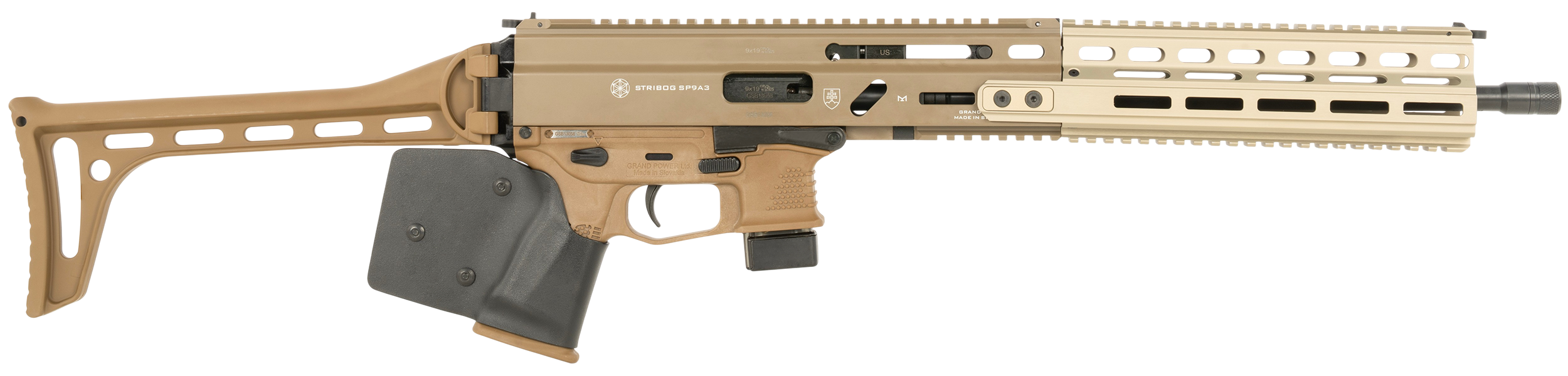 Grand Power 810091158173 Stribog SP9A3 *CA Compliant 9mm Luger 10+1 16" Flat Dark Earth