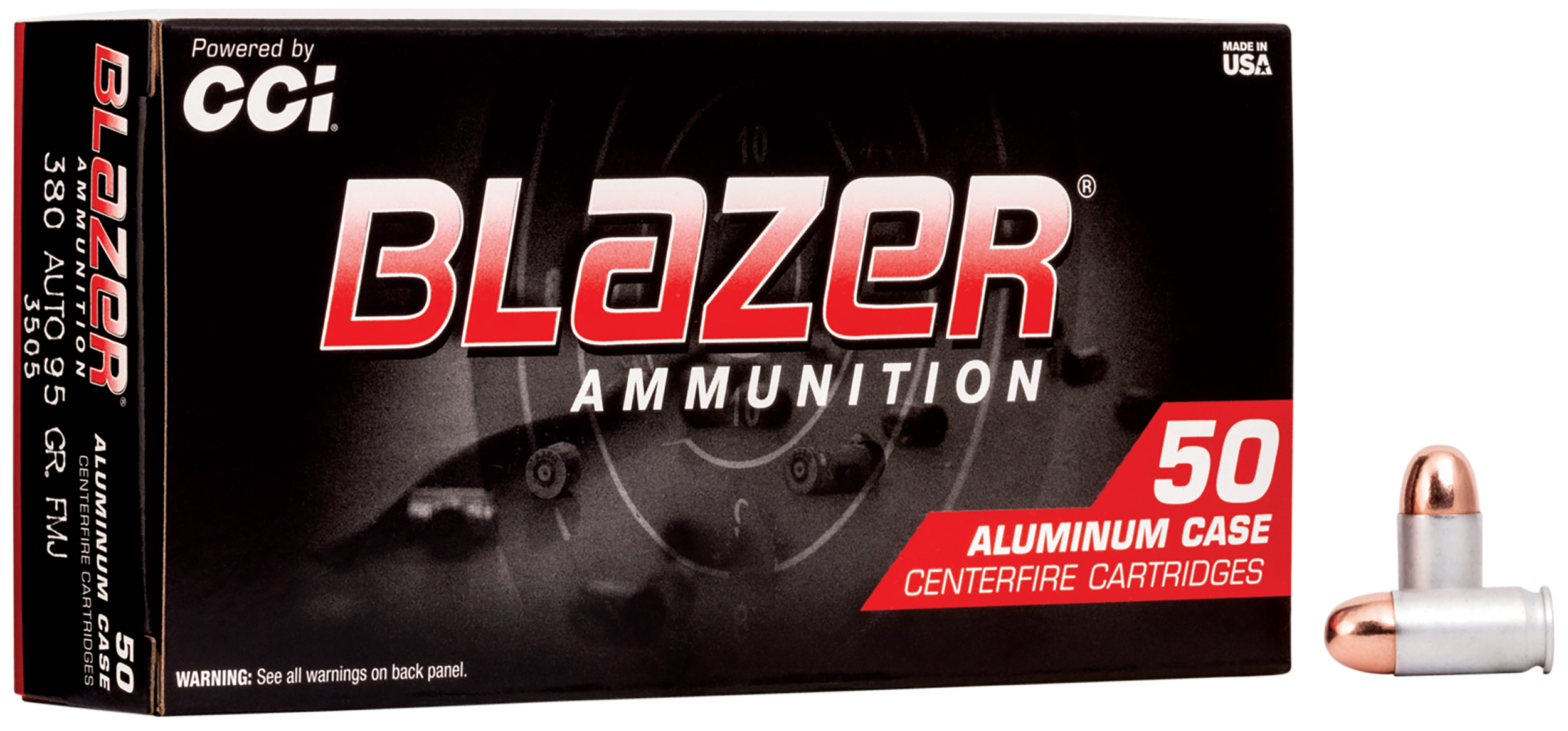 CCI 3505 Blazer Handgun 380ACP 95gr Full Metal Jacket 50 Per Box/20 Case
