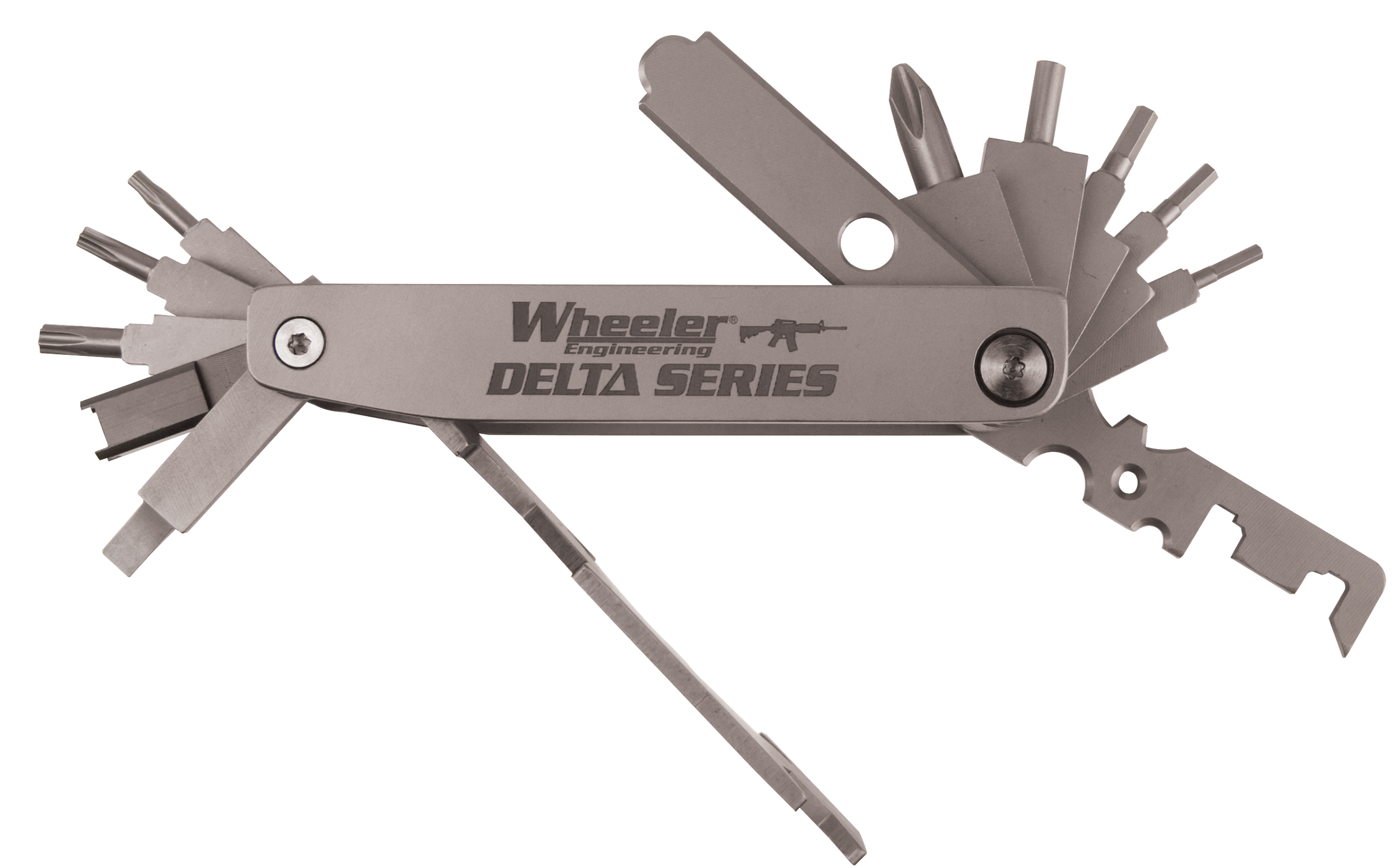 Wheeler 1078948 Delta Series Compact Multi-Tool Silver Folding Stainless Steel AR Platform
