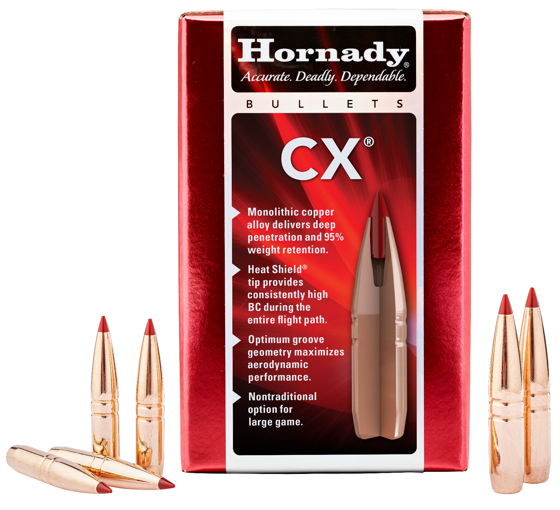 Hornady 332014 CX 338 Cal 225 gr Copper Solid 50 Per Box/ 15 Case