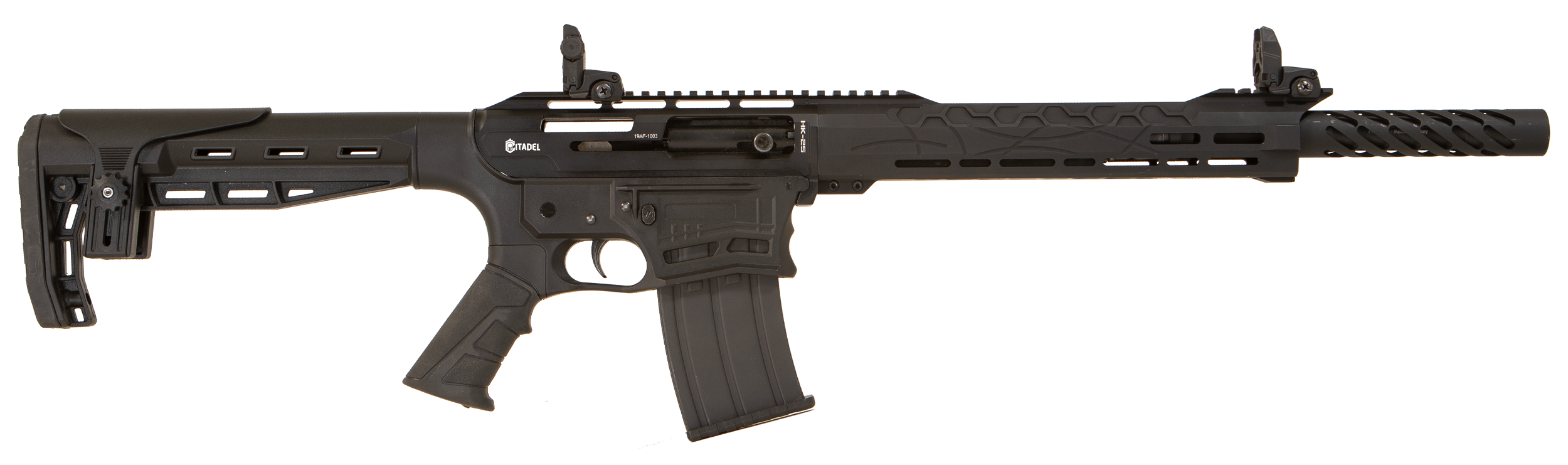Citadel CBOSS2512 Boss25  12 Gauge Semi-Auto 3" 5+1 18.75" Black Steel Threaded Barrel, Black Picatinny Rail Aluminum Receiver, Picatinny Handguards, Black Adj Cheek Riser Synthetic Stock