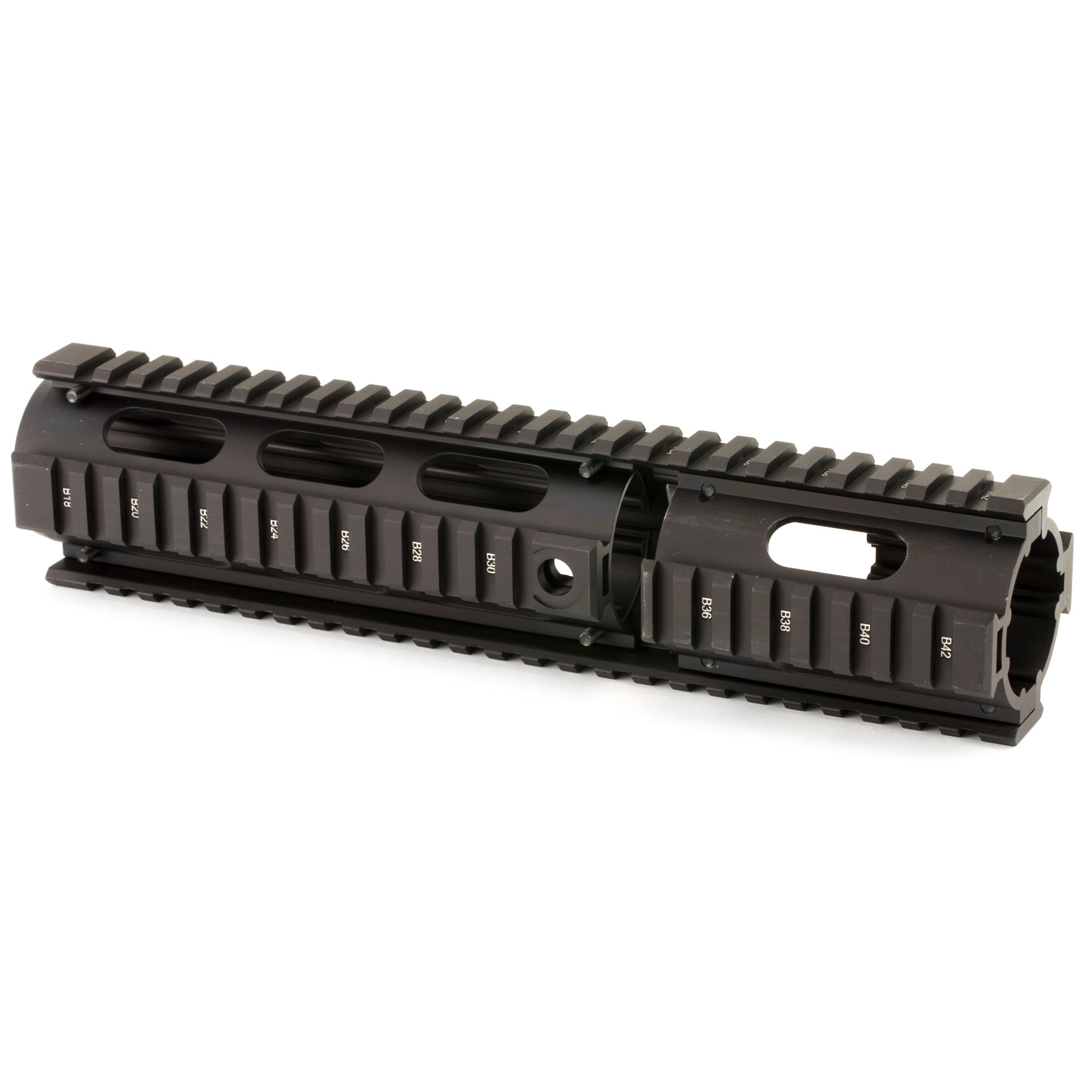 UTG PRO 4/15 CARB QUAD RAIL W/EXT BK