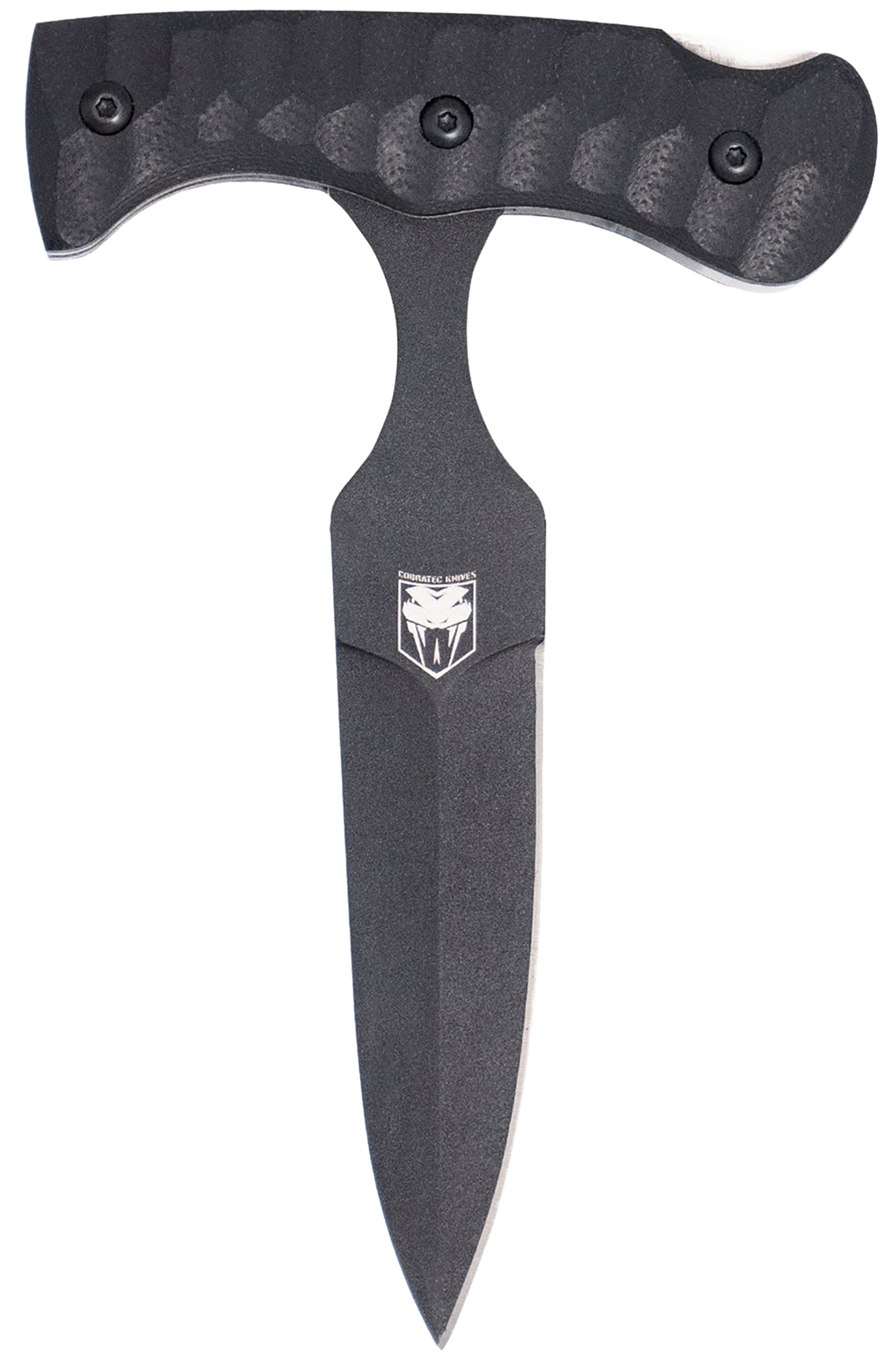 CobraTec Knives FG10PD Folding Push Dagger  2.88" Folding Dagger Plain Black D2 Steel Blade, 4.06" Black Textured G10 Scales Handle