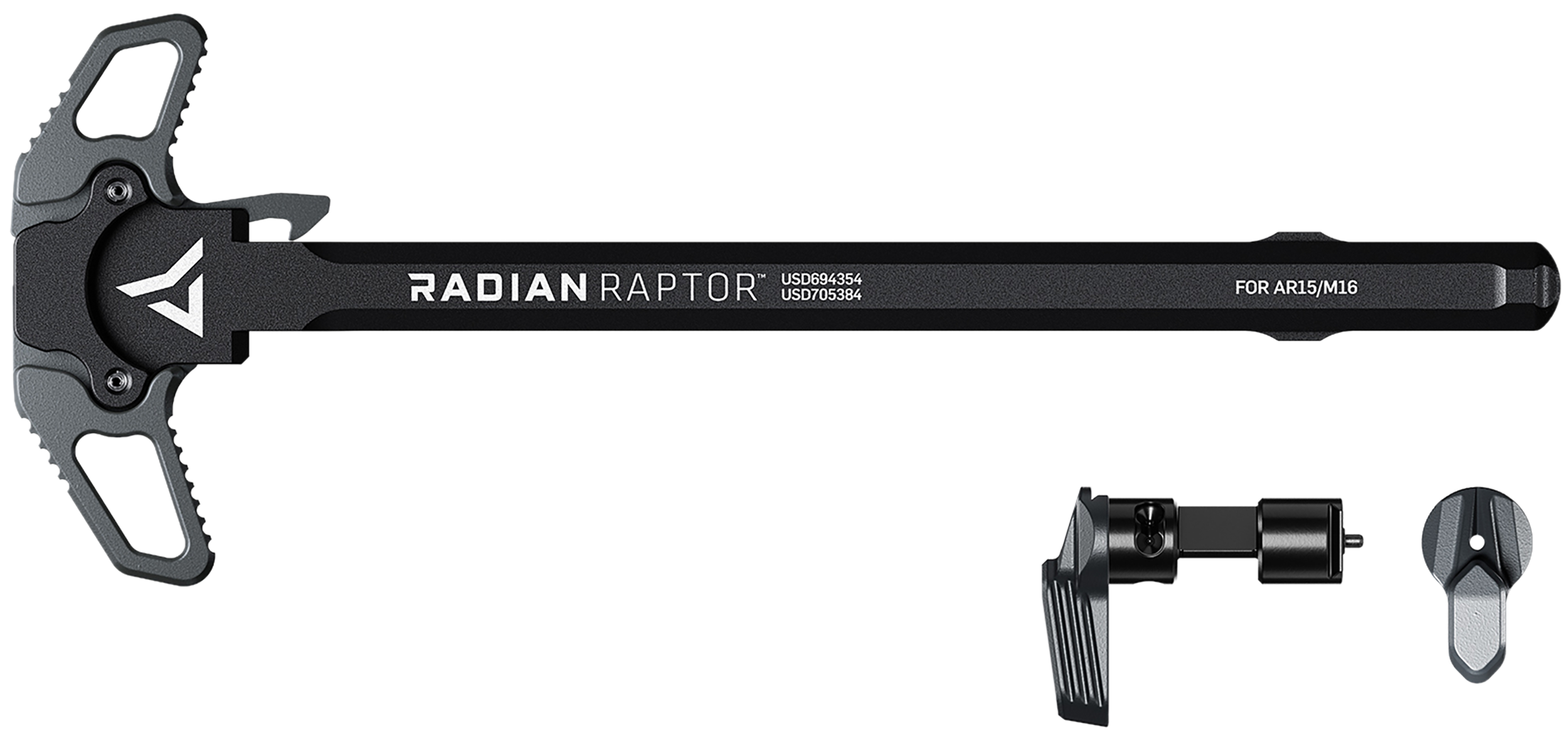 Radian Weapons R0664 Raptor Charging Handle & 45/90 Talon Safety, Radian Gray, Ambi Controls, Fits Mil-Spec AR-15/M16 Platform