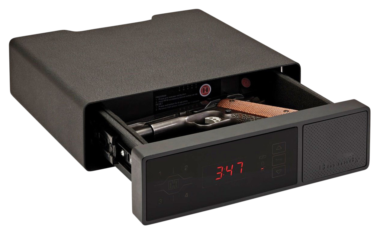 Hornady 98215 Rapid Safe Night Guard RFID Access Code Key Entry Black Steel Holds 1 Handgun 3" H x 12" W x 10.50" D