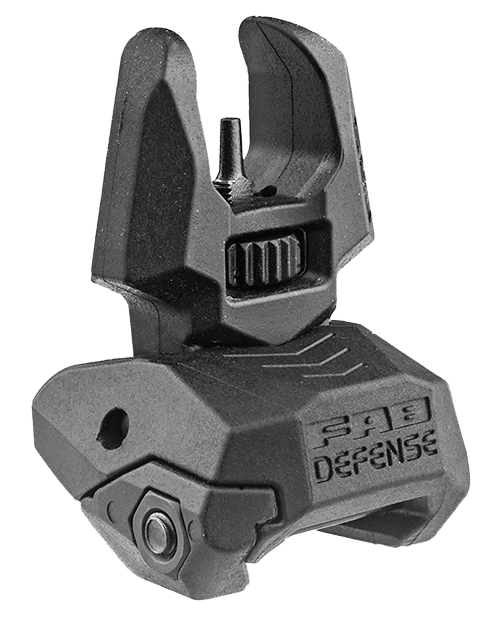 FAB Defense FXFBS Front Back-Up Sight  for AR-15/ M16/ M4 Low Folded Profile Spring-Locked Deployment Black Polymer & Metal
