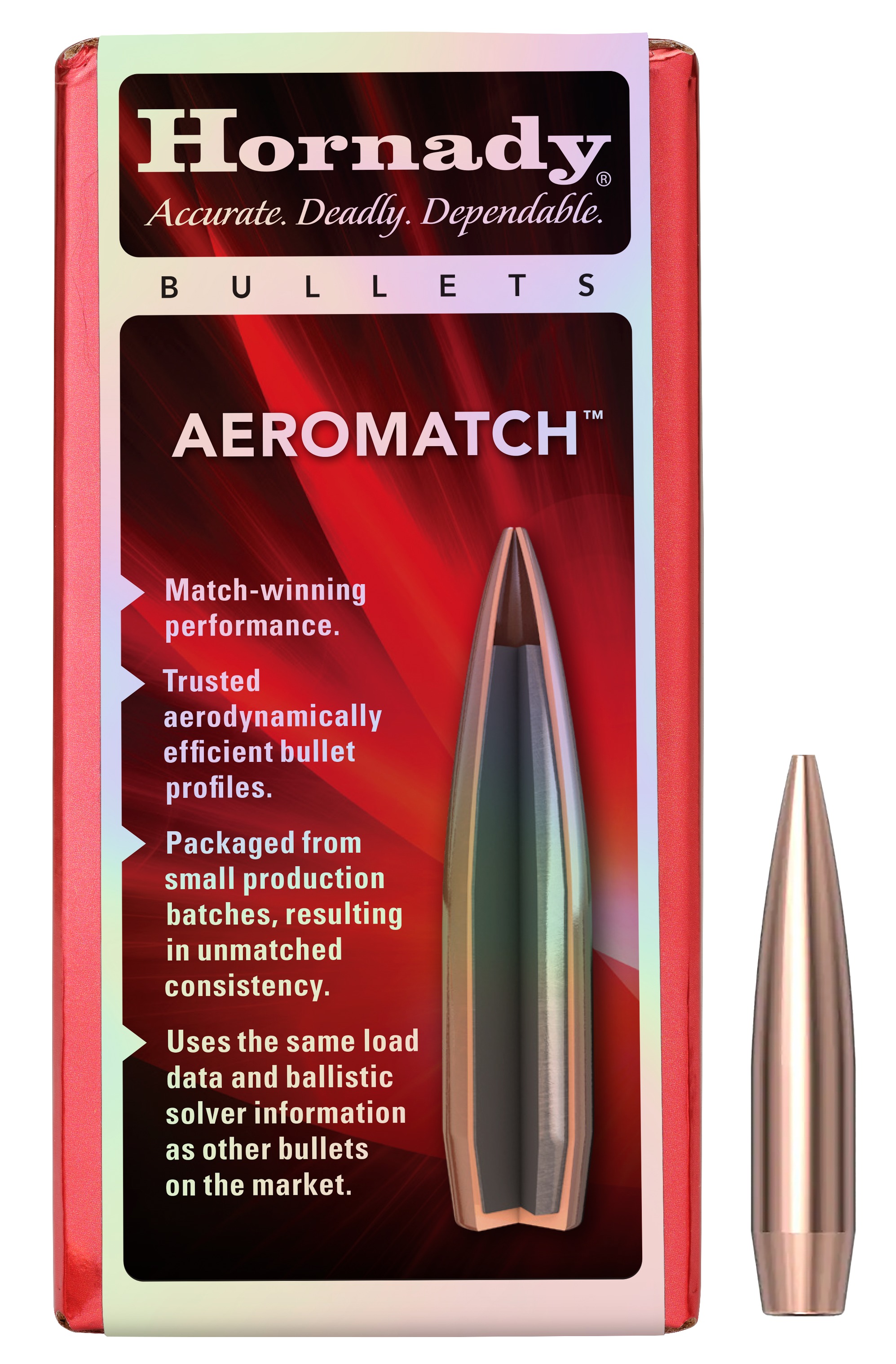 Hornady 24573 Aeromatch 6mm 105gr 100 Per Box/25 Case