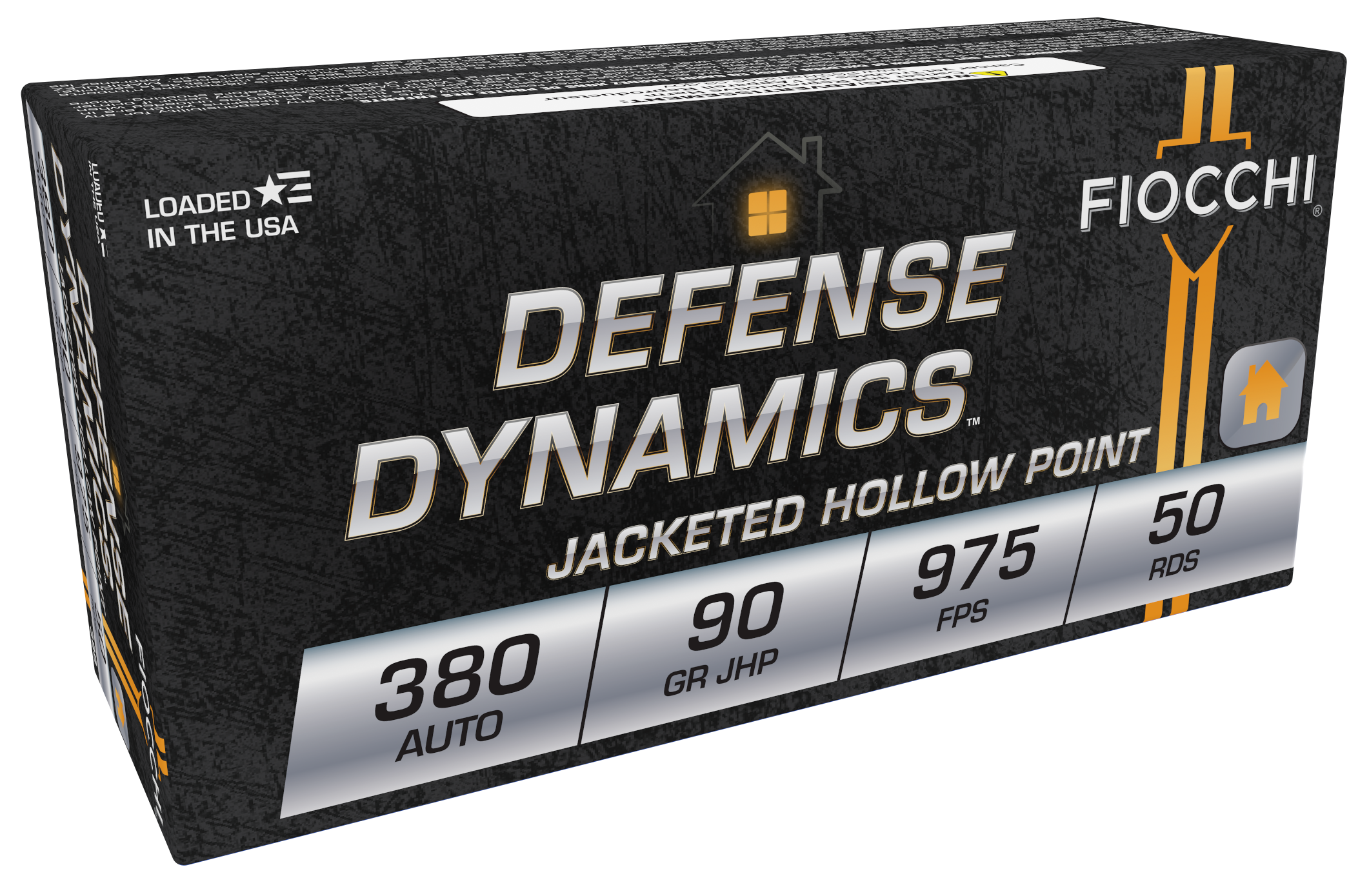 Fiocchi 380APHP Defense Dynamics  380ACP 90gr Jacketed Hollow Point 50 Per Box/20 Case