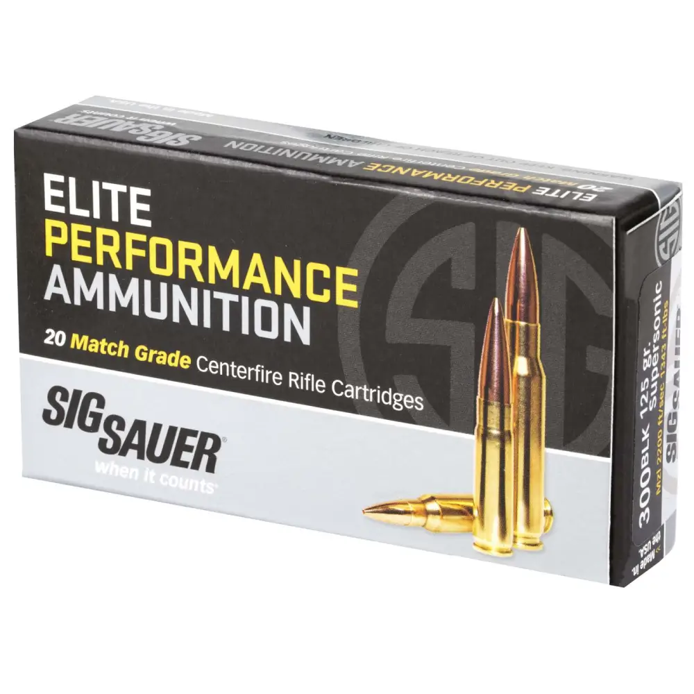 SIG SAUER ELITE MATCH 300BLK 125GR SPRSNC 20RD BX 500RD CASE