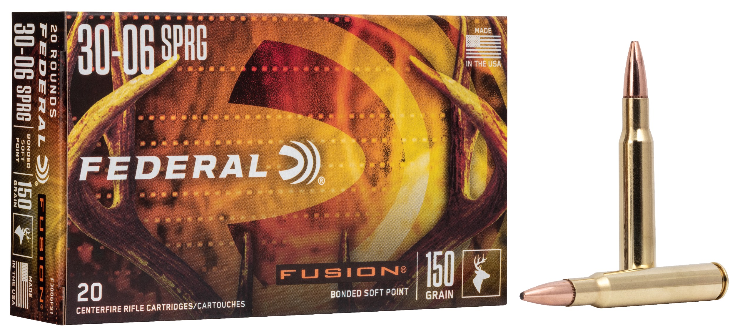 Federal F3006FS1 Fusion  30-06Springfield 150gr Bonded Soft Point 20 Per Box/10 Case