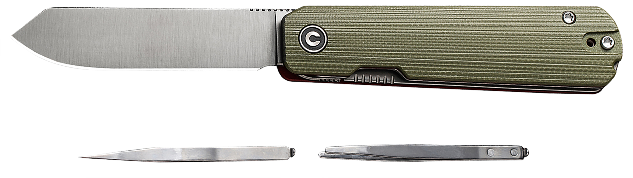 Civivi Knives C21004B-1 Sendy 2.83" Folding Spey Point Plain Satin Nitro-V Steel Blade. Green Textured G10 Handle