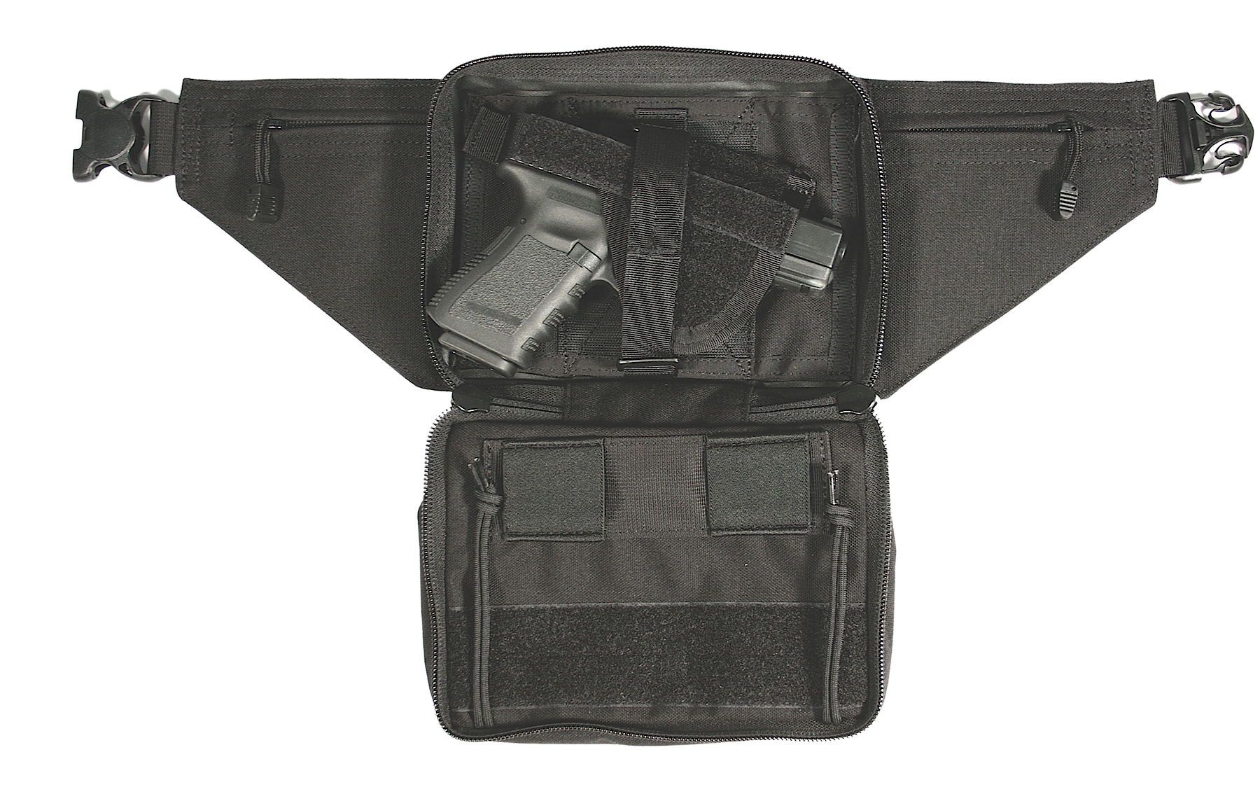 Blackhawk 60WF05BK Fanny Pack  OWB Black Cordura Belt Loop Fits Most Small To Large Autos & Revolvers Ambidextrous