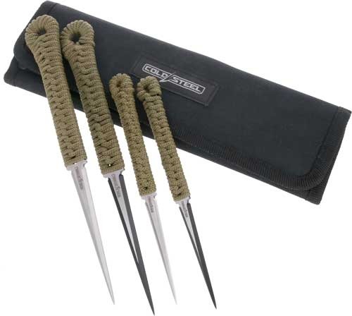 COLD STEEL THROWING SPIKES  2- 2.5" & 2-3.5" W/SHEATH