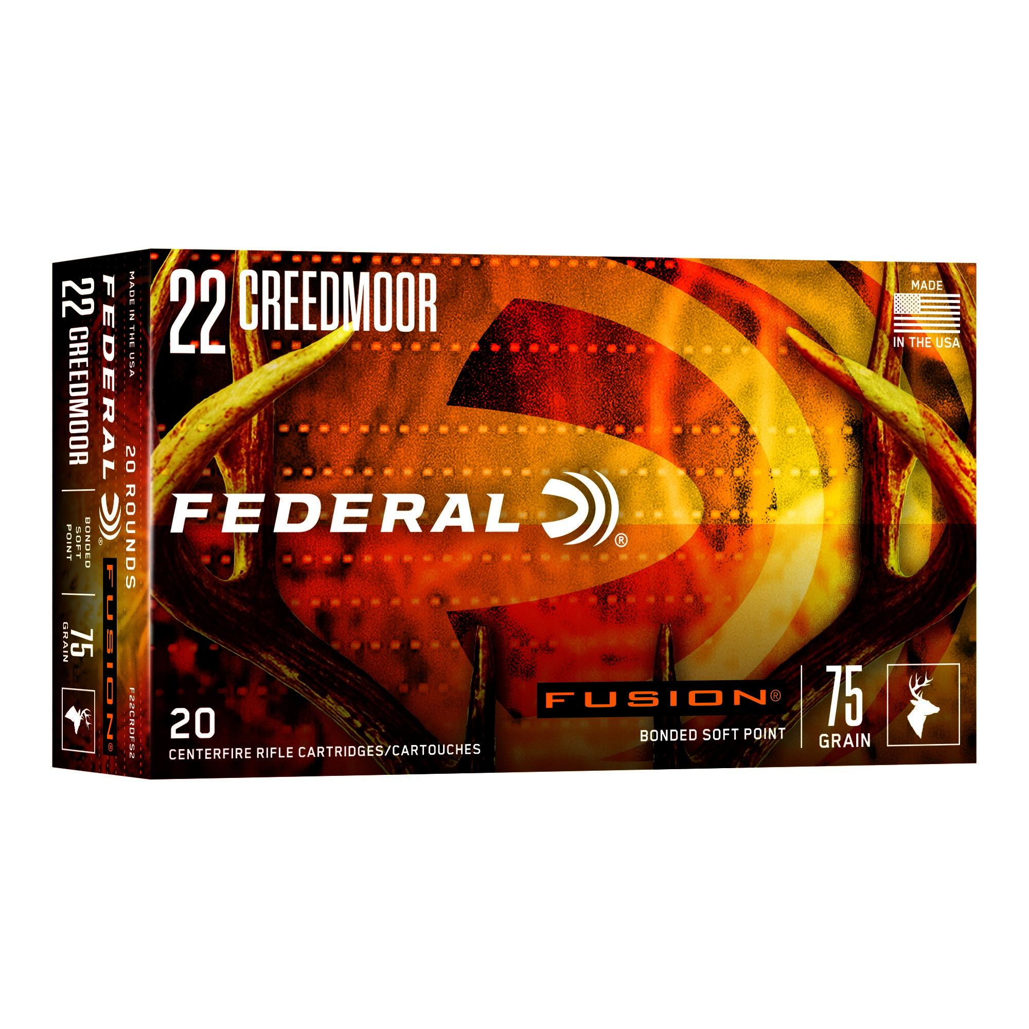 Federal Fusion 22 Creedmoor 75gr SP 20rd Box