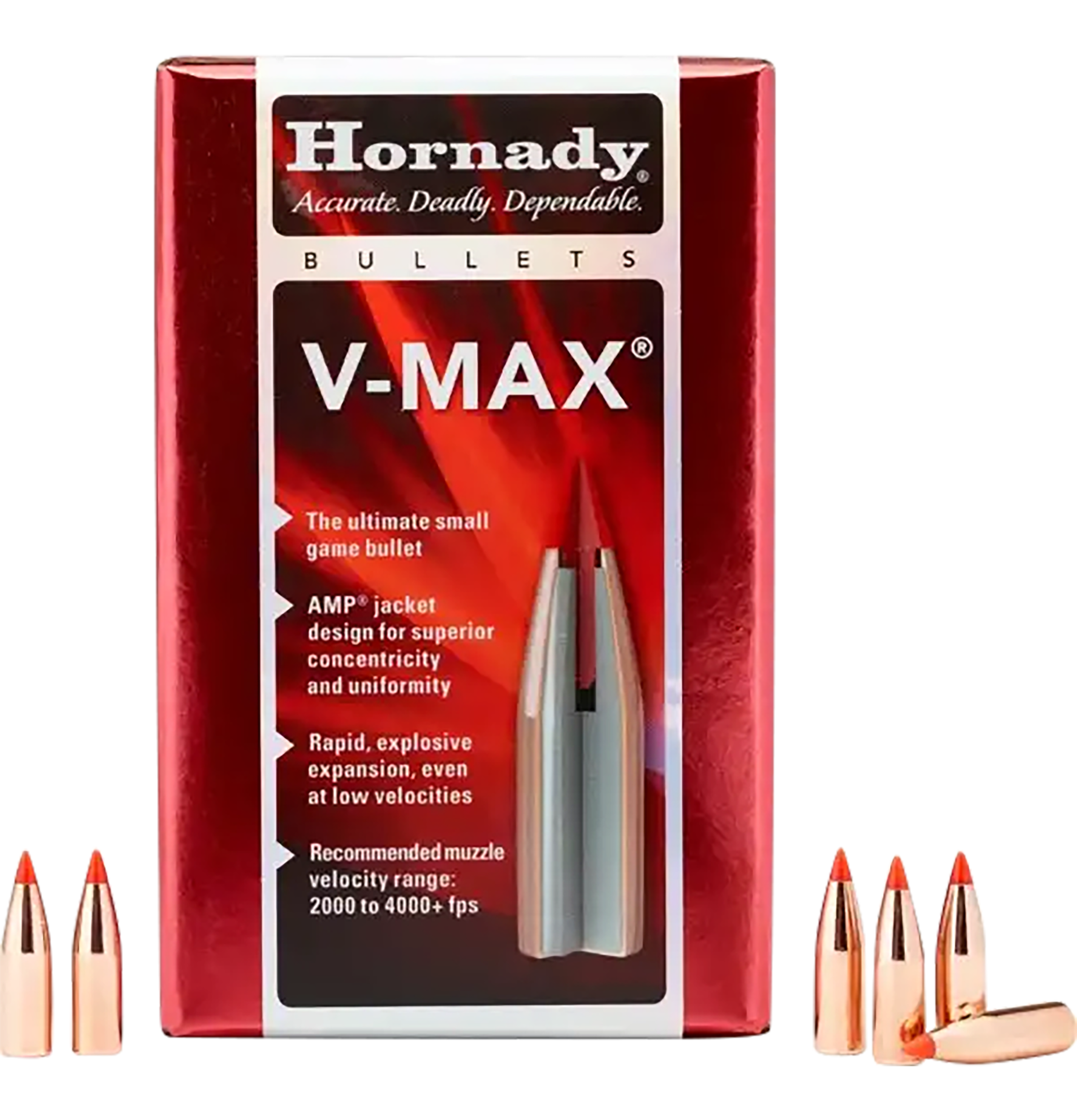 Hornady 22411 V-Max  6mm .243 58 gr 100 Per Box/ 40 Case