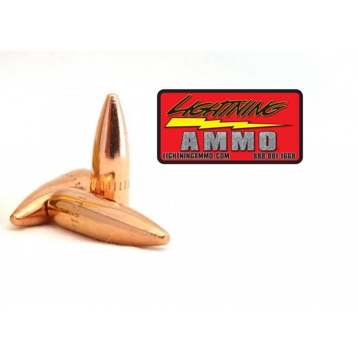 Lightning Ammo Rifle Bullets .22 Cal .224" 55 gr FMJ-BT w/c  500/ct