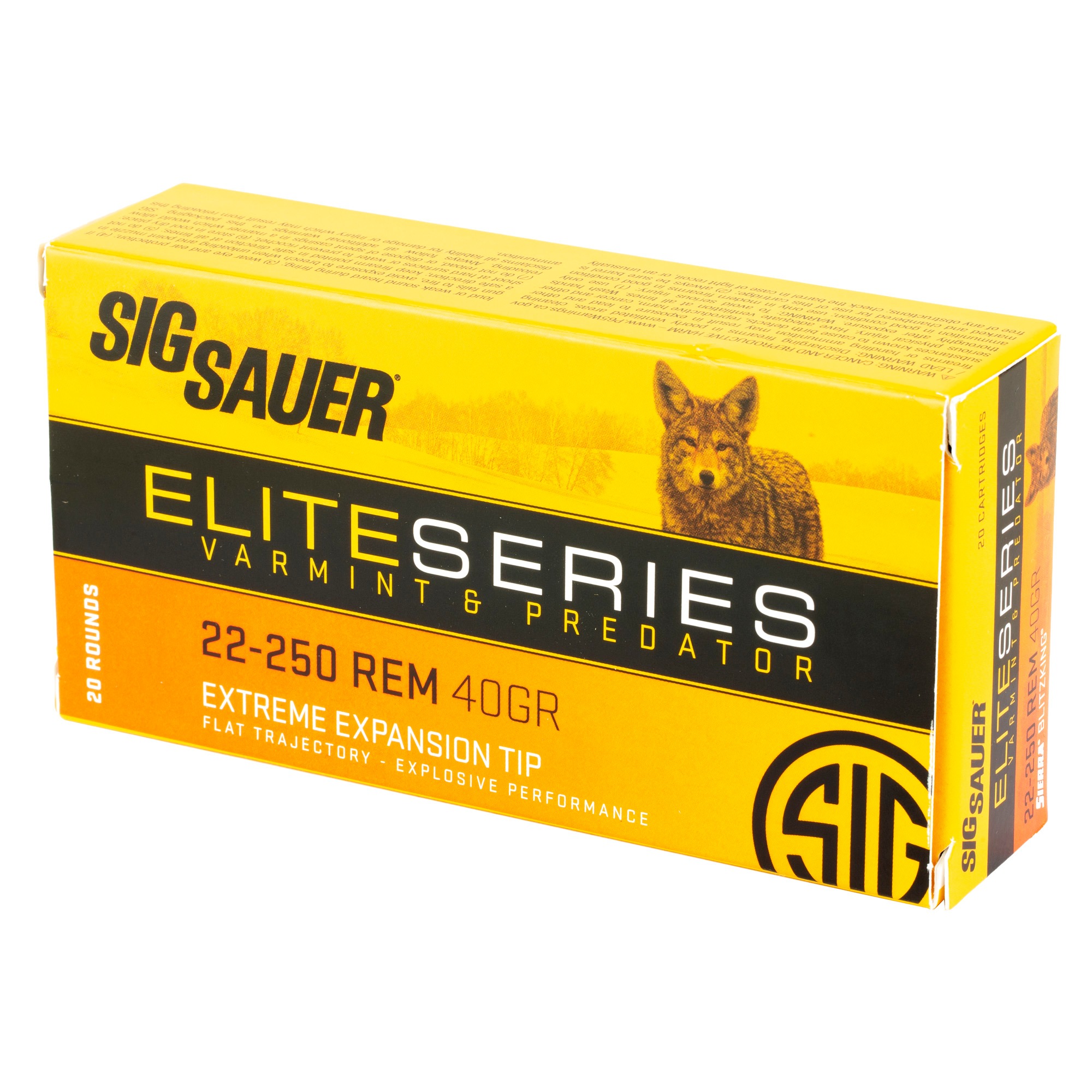 SIG AMMO 22-250REM 40GR V&P 20/200
