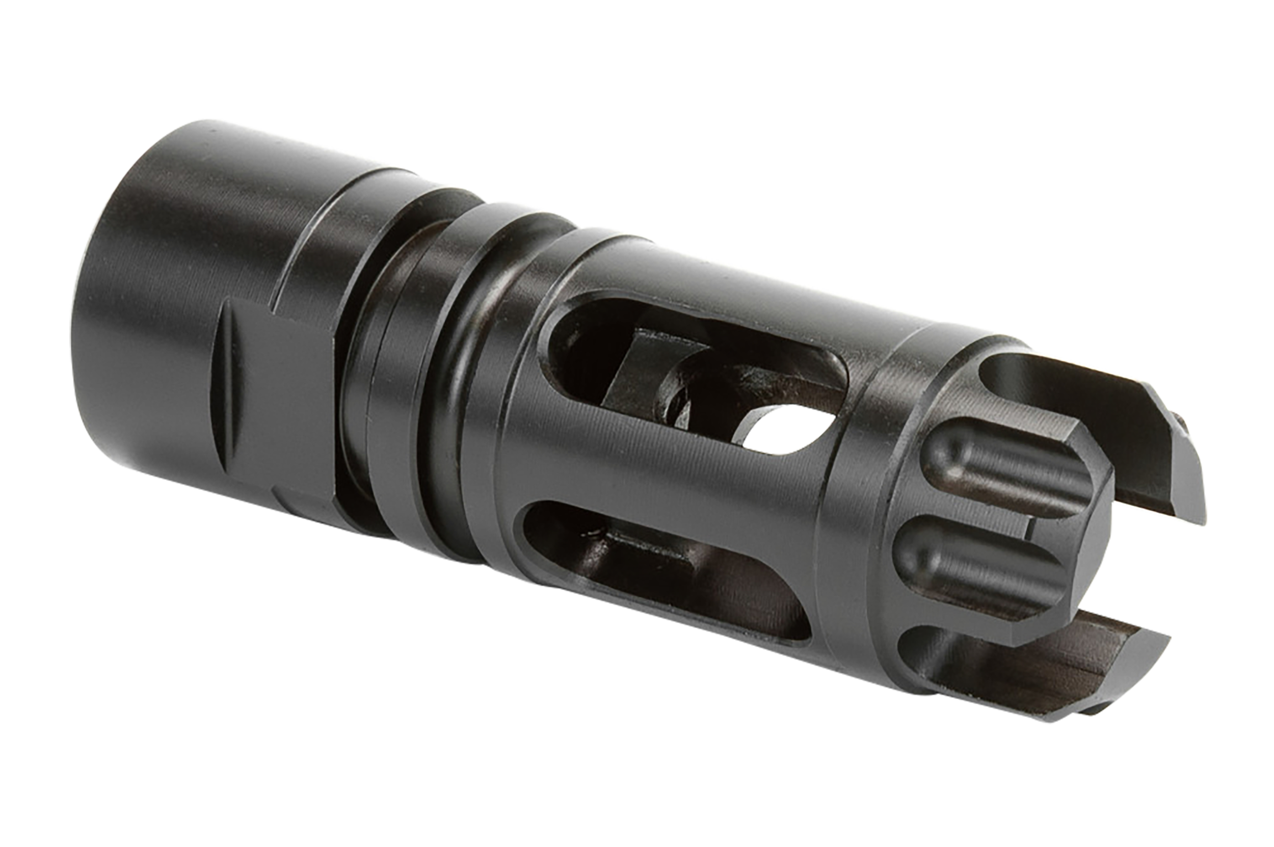 Griffin Armament XHP762FCM Gate-LOK Flash Comp Black Nitride 17-4 Stainless Steel with 5/8"-24 tpi Threads, 2.77" OAL & .863" Diameter for 30 Cal 30SD, M4SD Silencers & QD Blast Shield