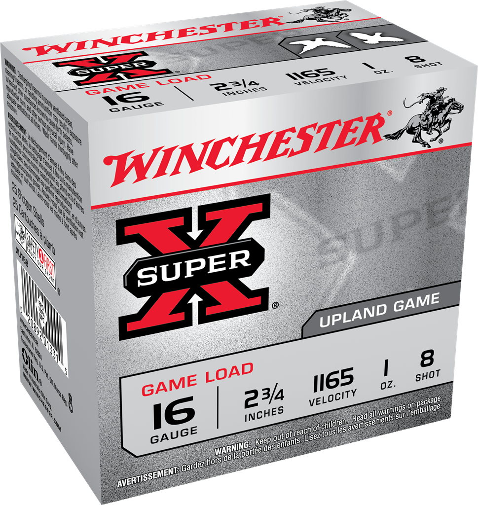Winchester Ammo XU168 Super X Game Load 16Gauge 2.75" 1oz 8Shot 25 Per Box/10 Case