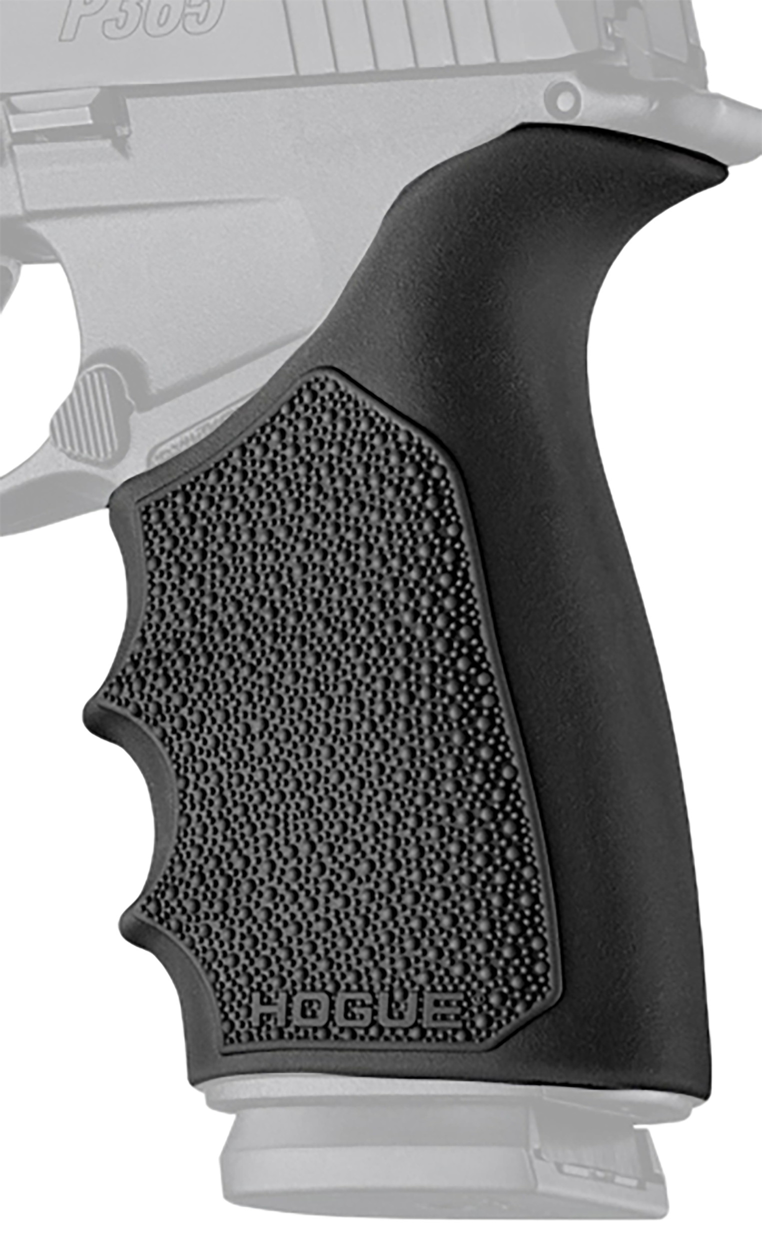 Hogue 18520 Grip Sleeve Handall Beavertail Black Rubber