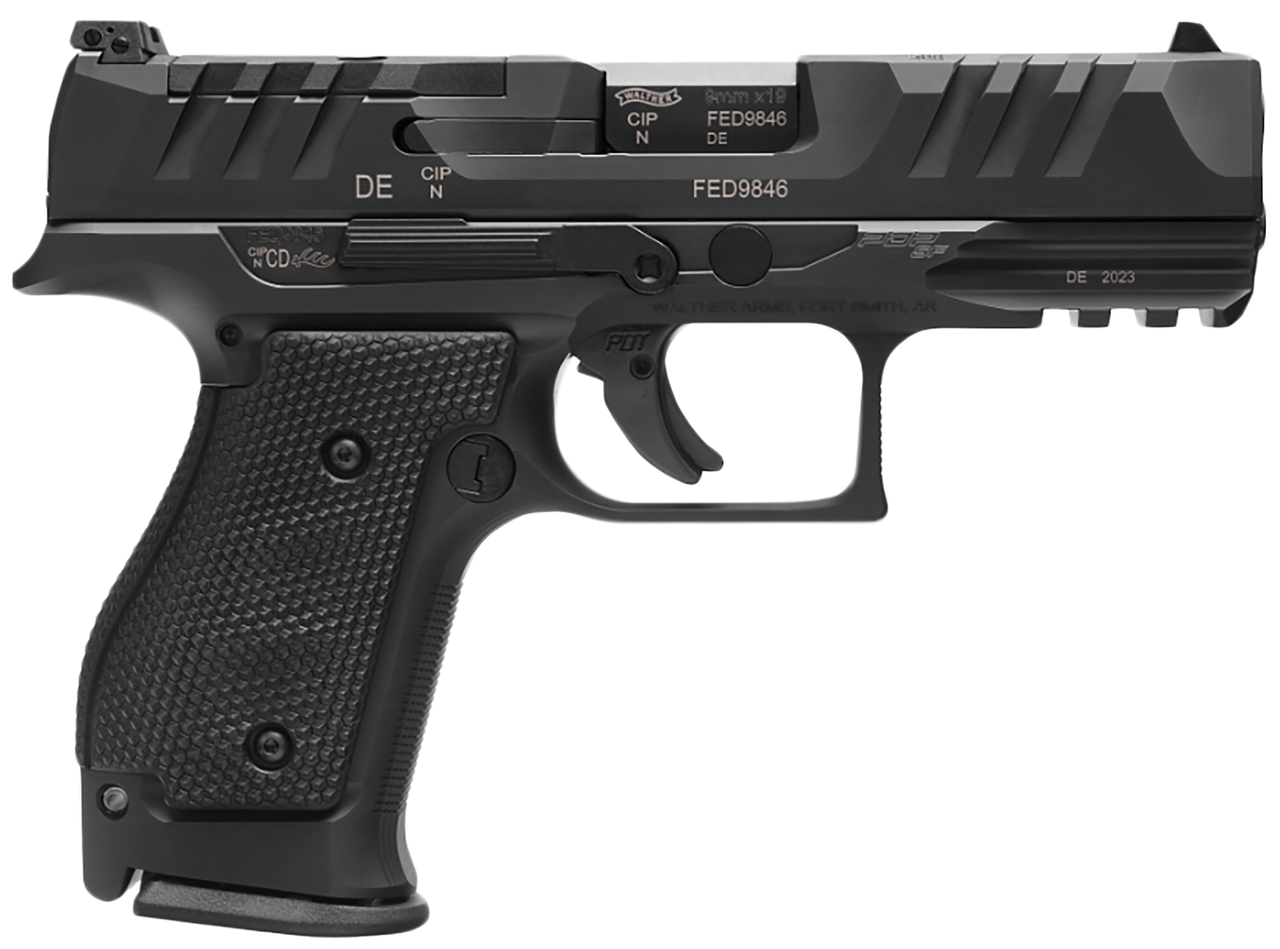 Walther Arms 2872111 PDP Steel Frame 9mm Luger 15+1 4" Black Steel Barrel, Matte Black Tenifer Optic Ready/Serrated Steel Slide, Black Steel Frame w/Picatinny Rail, Textured Wraparound Grip