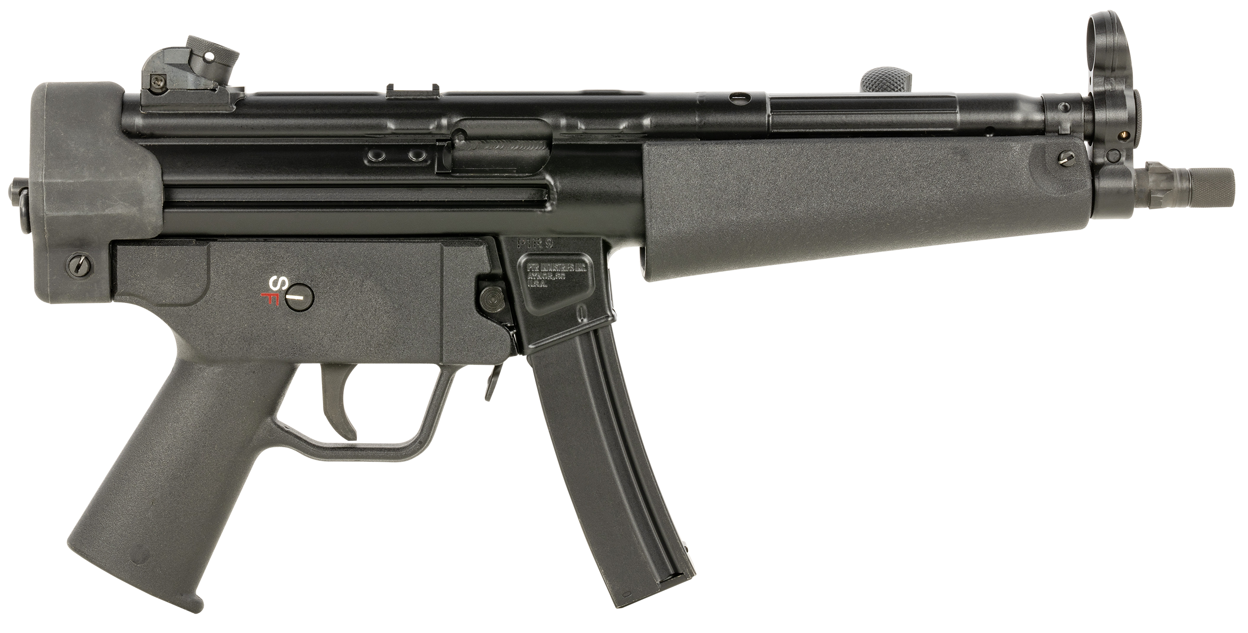 PTR 604 9CT  9mm Luger 20+1 9" Black Nitride 3-Lug Threaded Barrel, Black Plastic Handguard, Black Polymer Grips Includes 2 Magazines, Cable Lock, Single Point Bungee Sling