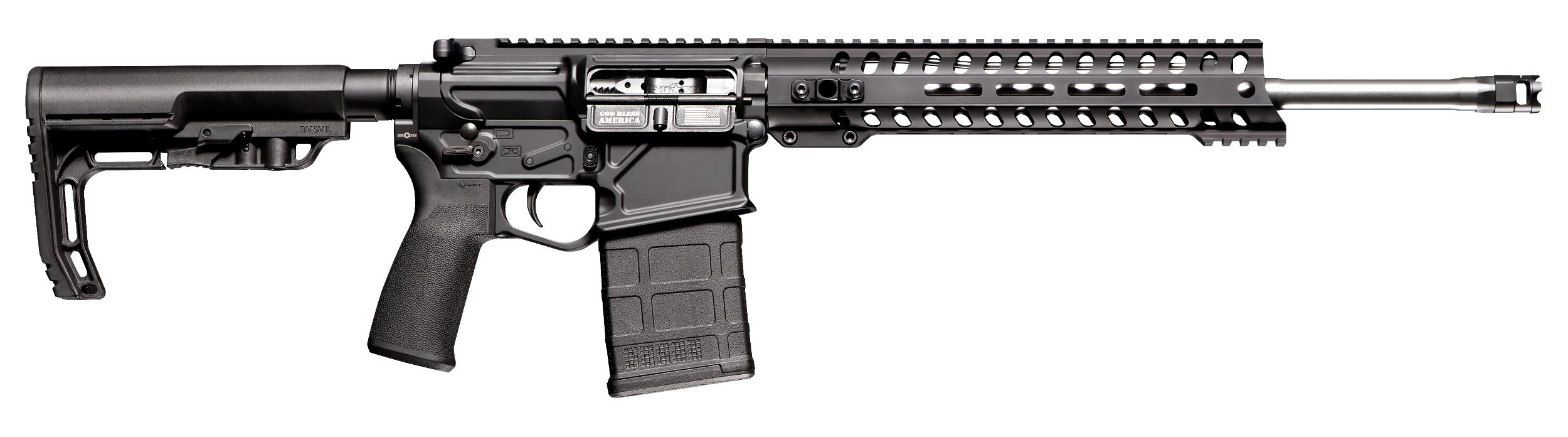 Patriot Ordnance Factory 01662 Rogue Direct Impingement 7.62x51mm NATO 20+1 16.50" Stainless Steel Barrel, Black Anodized Receiver, 11" Renegade Handguard, Synthetic 6 Position MFT Minimalist Stock
