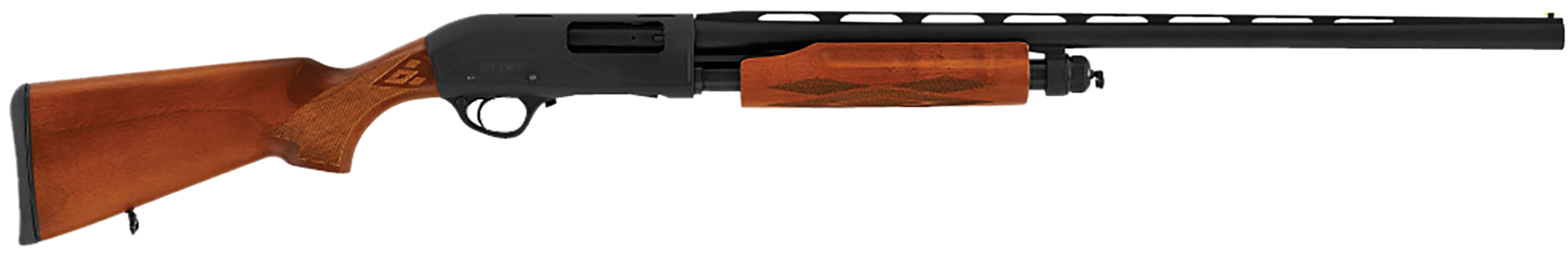 Hatsan USA HEWS122805W2 Escort WS  Full Size 12 Gauge Pump 3" 4+1 28" Black Chrome Vent Rib Barrel, Black Anodized Grooved Aluminum Receiver, Adjustable Turkish Walnut Stock