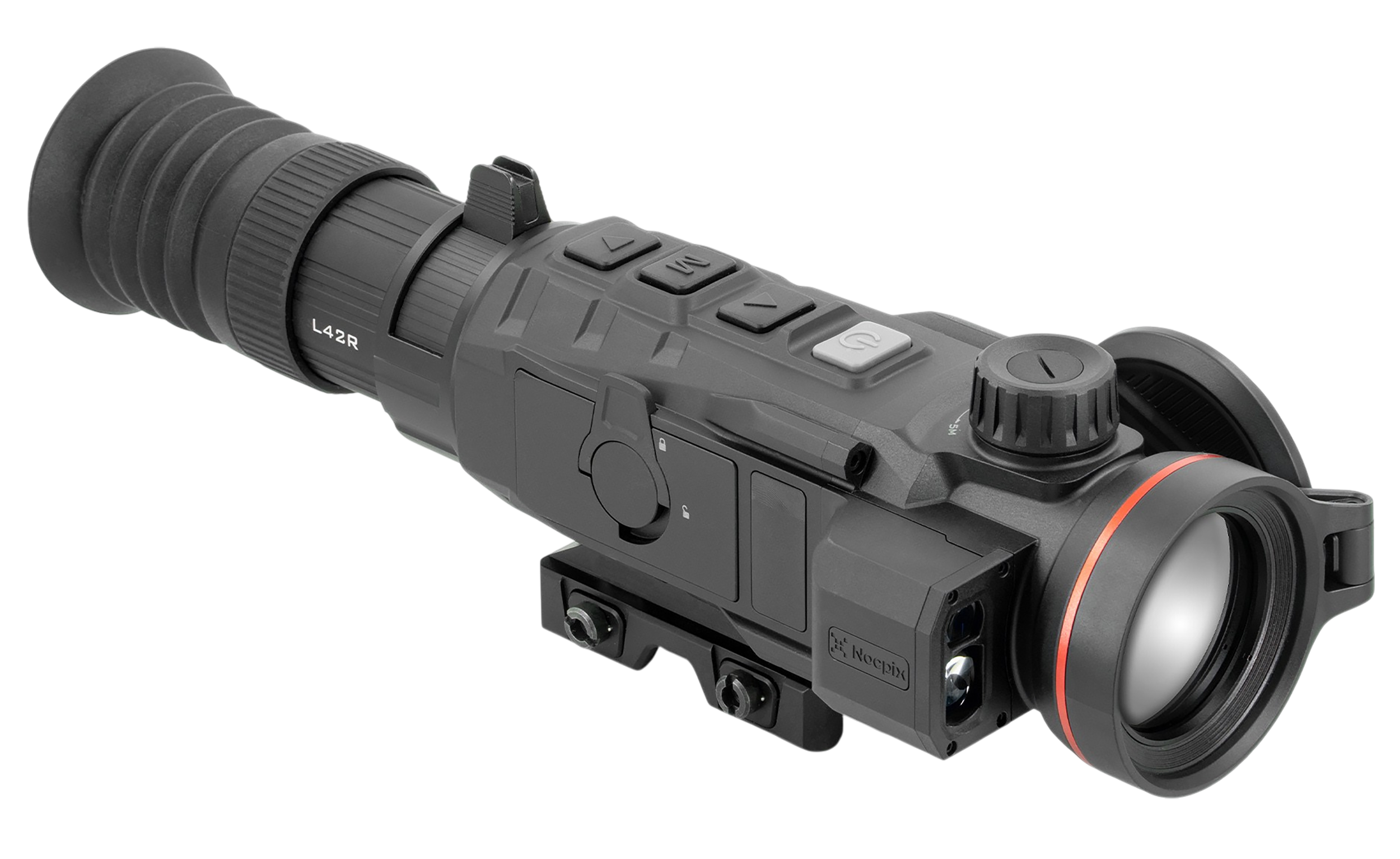Nocpix RICO2L42R RIco 2 L48R LRF Thermal Weapon Sight Black 4x42mm Multi- 1 DIY/1 Dynamic/6 Static Reticle, 384x288, 12 Microns, 60 Hz Resolution, Zoom Digital 4x