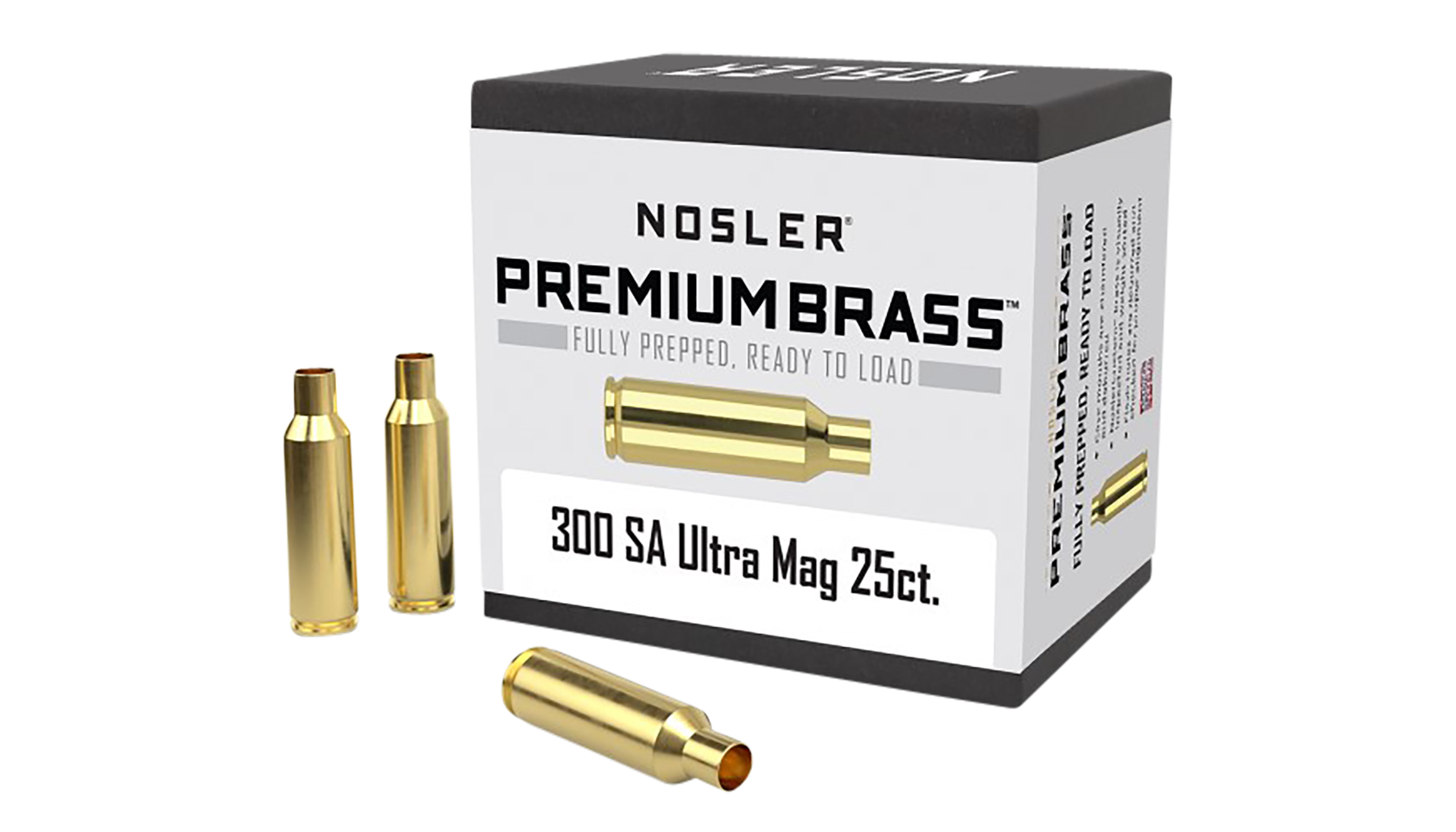 Nosler 10228 Premium Brass Unprimed Cases 300RemSAUM Rifle Brass 25/Box