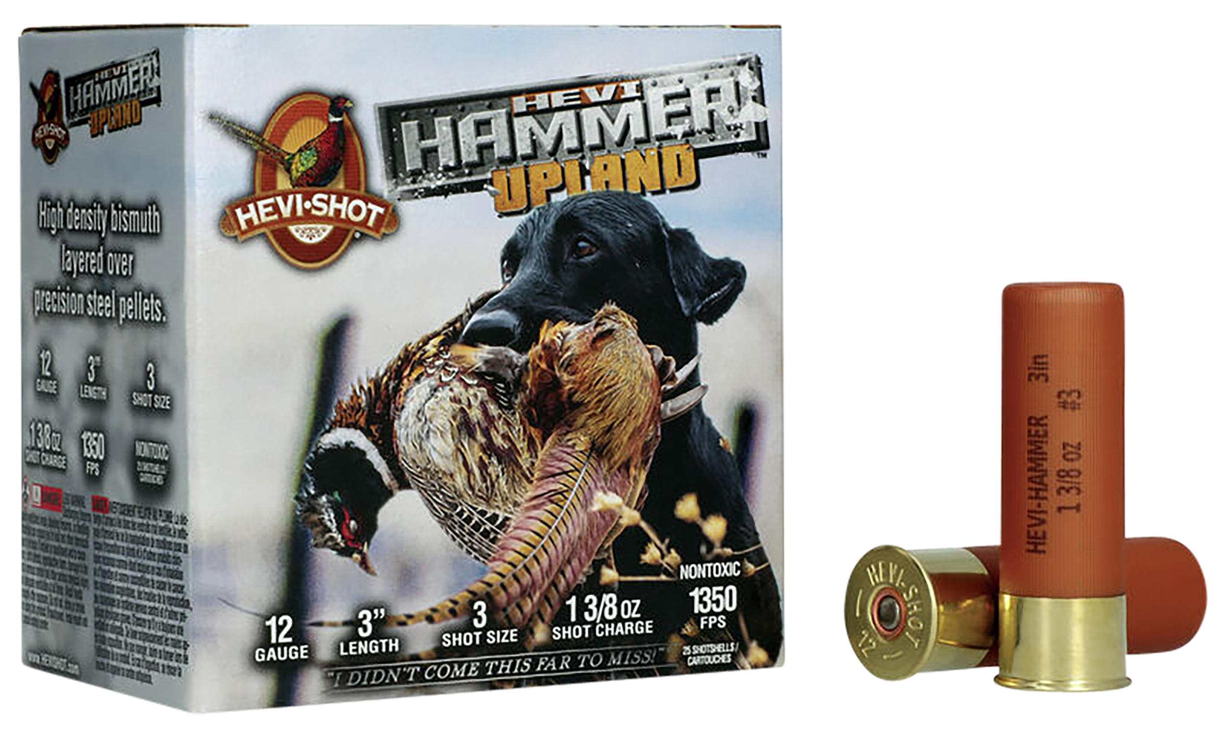 HEVI-Shot HS29113 HEVI-Hammer Upland 12Gauge 3" 1 3/8oz Steel/Bismuth 3Shot 25 Per Box/10 Case