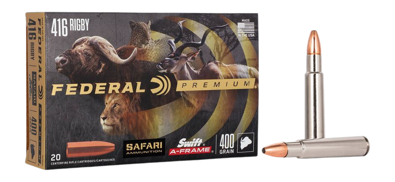 Federal P416SA Premium Safari Cape-Shok 416Rigby 400gr Swift A Frame 20 Per Box/10 Case