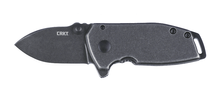 CRKT 2485K SQUID #405 Compact Folding Plain Stonewashed 8Cr13MoV SS Blade, Stainless Steel Handle, Includes Pocket Clip
