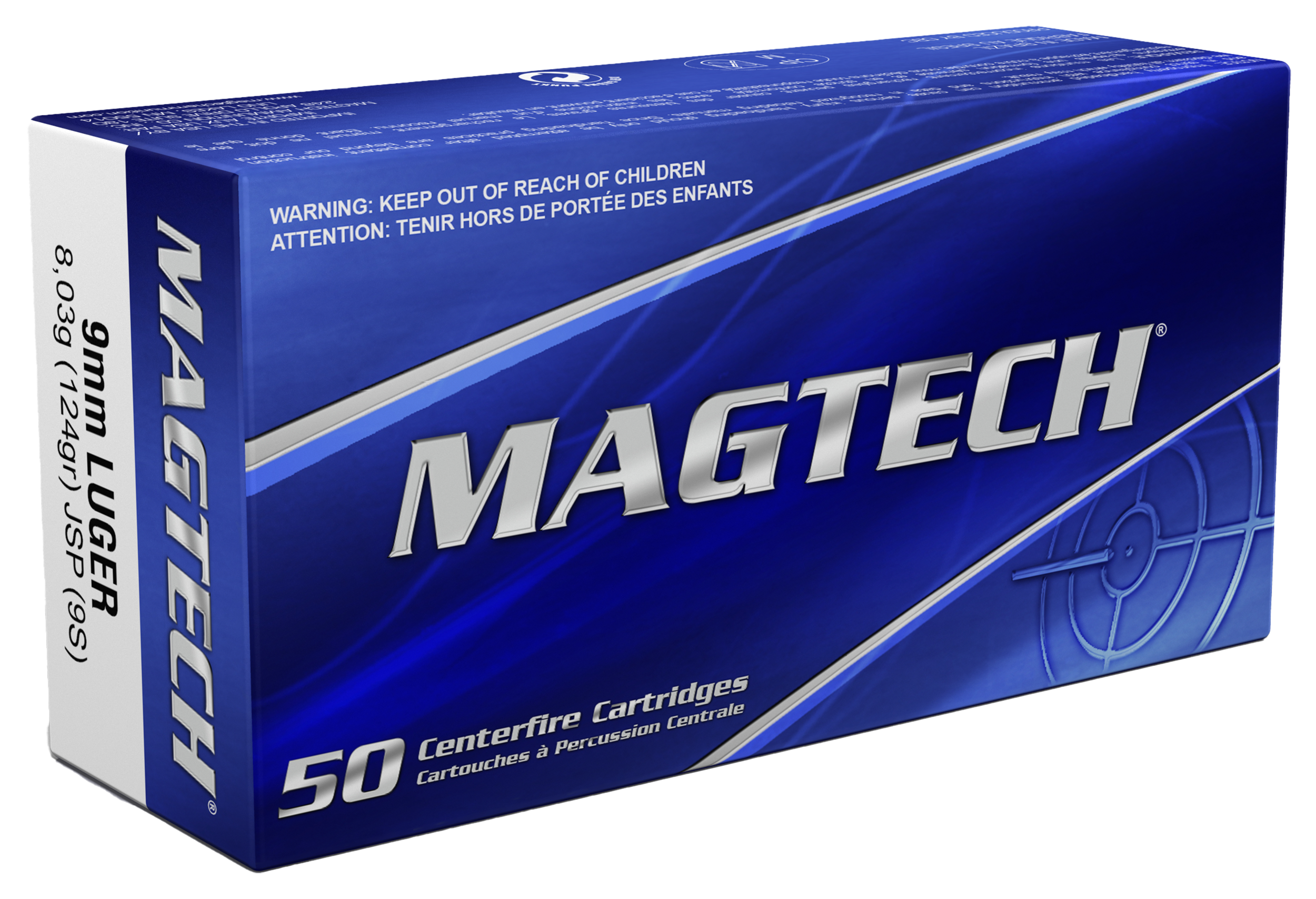 Magtech 9S Range/Training  9mmLuger 124gr Jacketed Soft Point 50 Per Box/20 Case