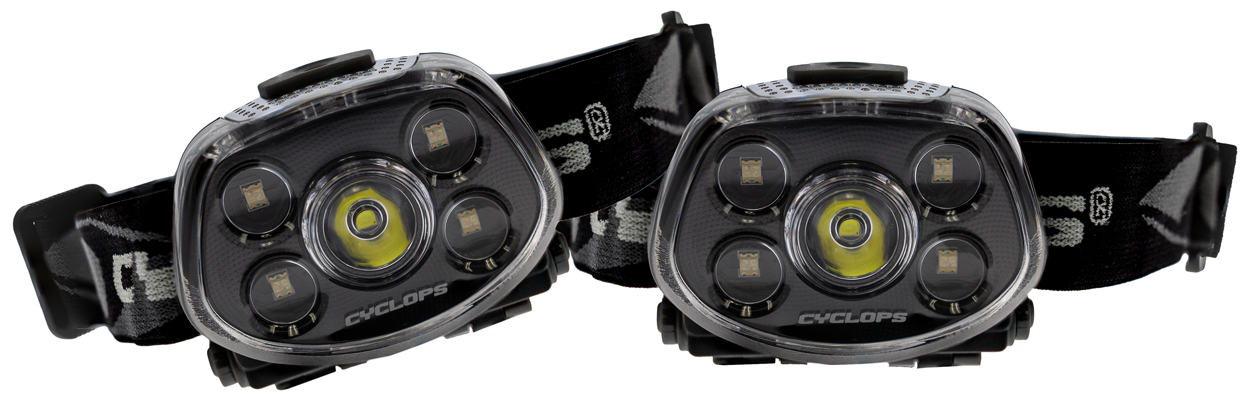 Cyclops CYC-HLFXP-2PK Force XP LED Headlamp  Black 3.2/5.5/15/350 Lumens Red/Green Cree LED