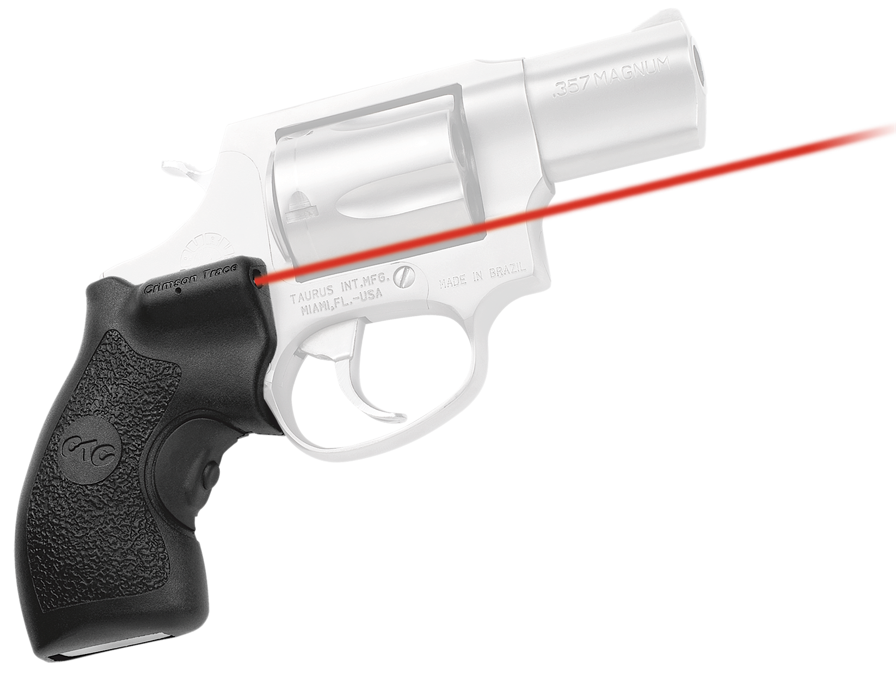 Crimson Trace 0119801 Lasergrips Fits Taurus Small Frame, Red Laser 633nM Wavelength 5mW Output, Black Polymer