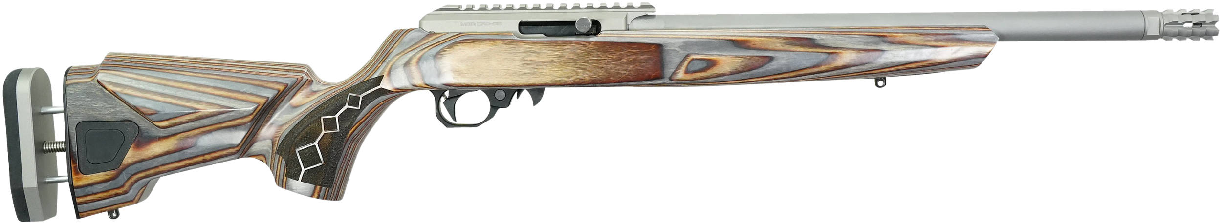 Black Rain Ordnance 22DSC Deluxe  Full Size 22 LR 10+1 16" Matte Stainless, Threaded Stainless Steel Barrel, Stainless Aluminum w/Accessory Rail Receiver, Shady Camo Boyd's Agility Stock, Right Hand
